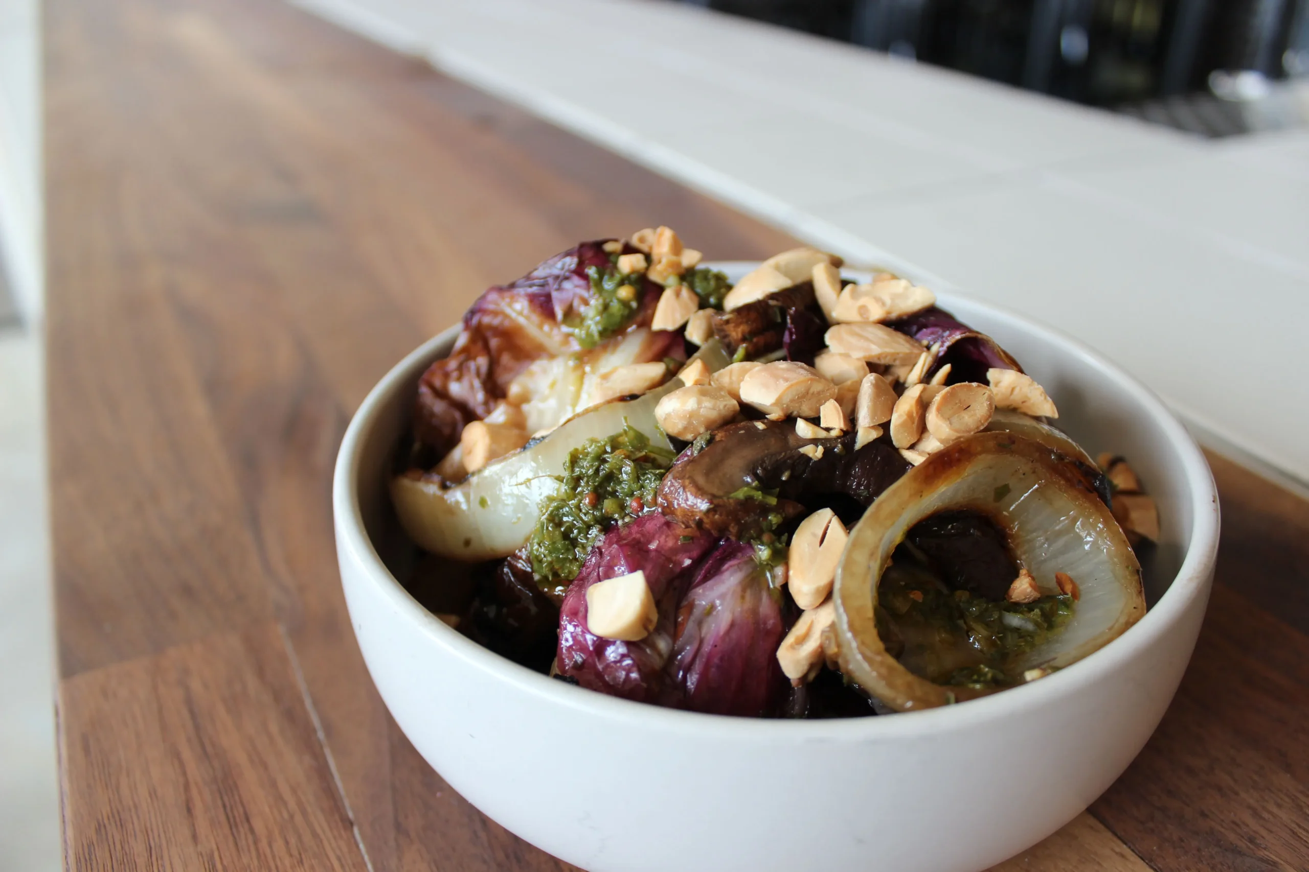 Mushroom Salad in Radicchio Cups