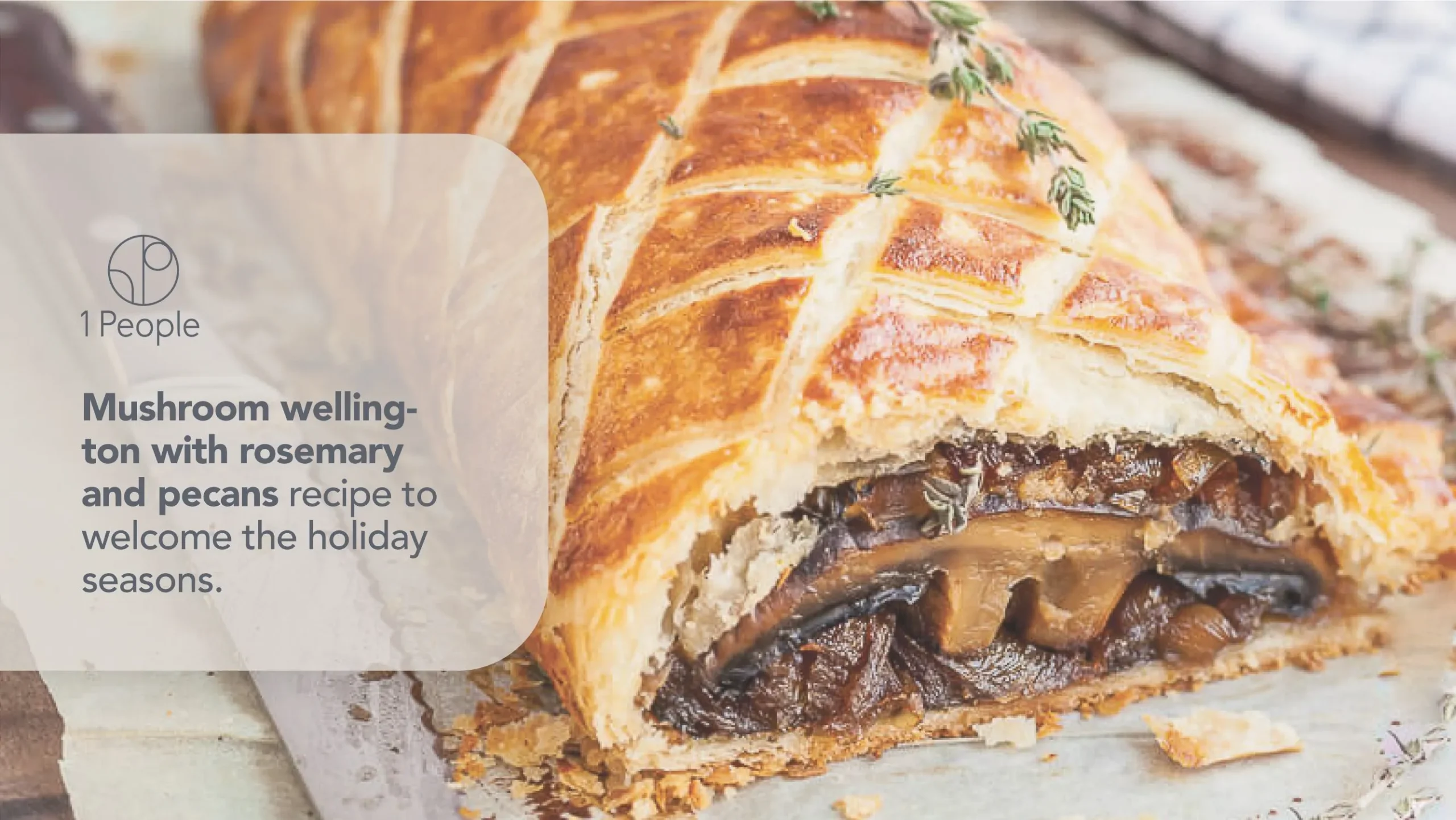 Mushroom Wellington with Rosemary Pecans