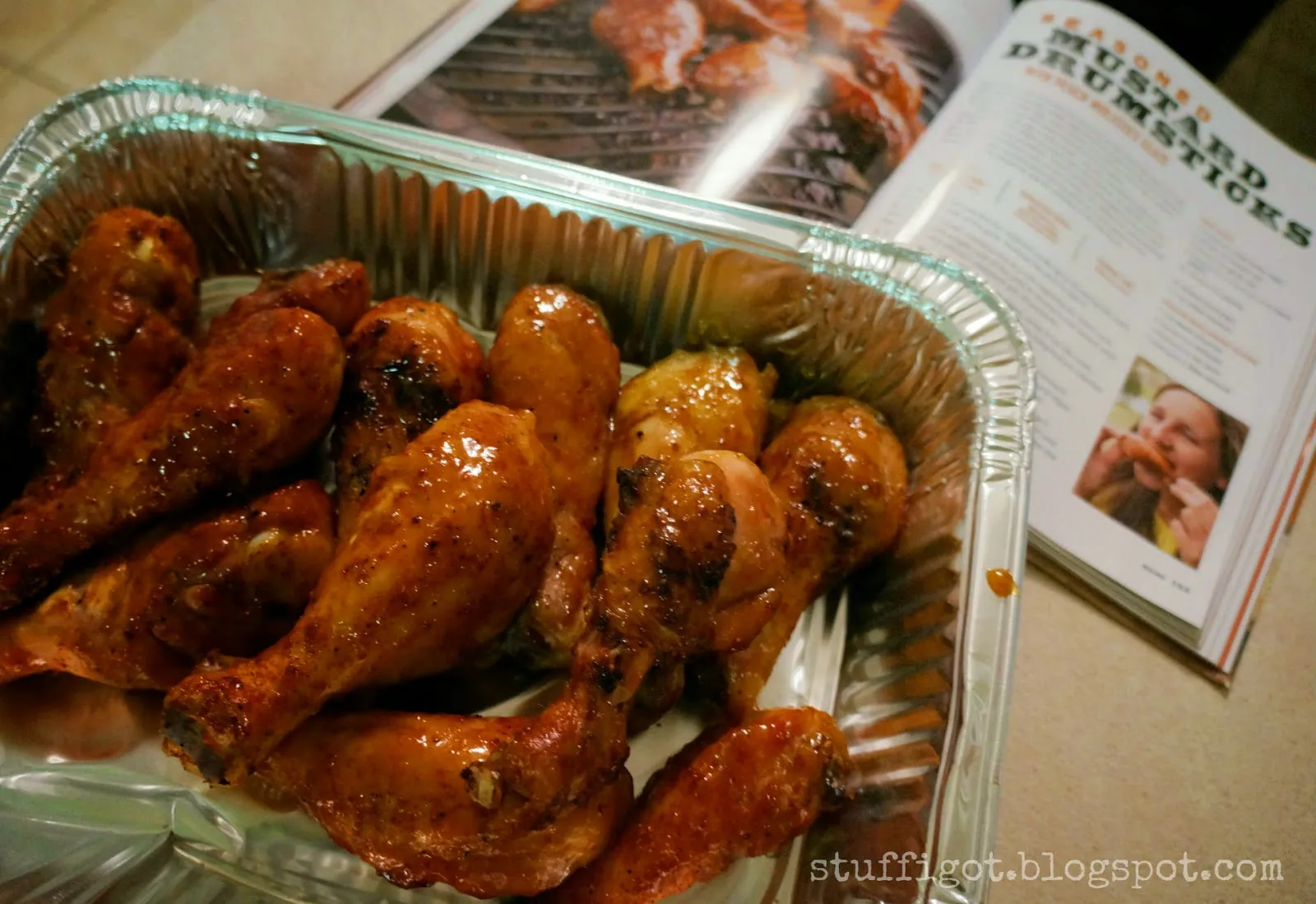 Mustard Drumsticks with Peach Glaze