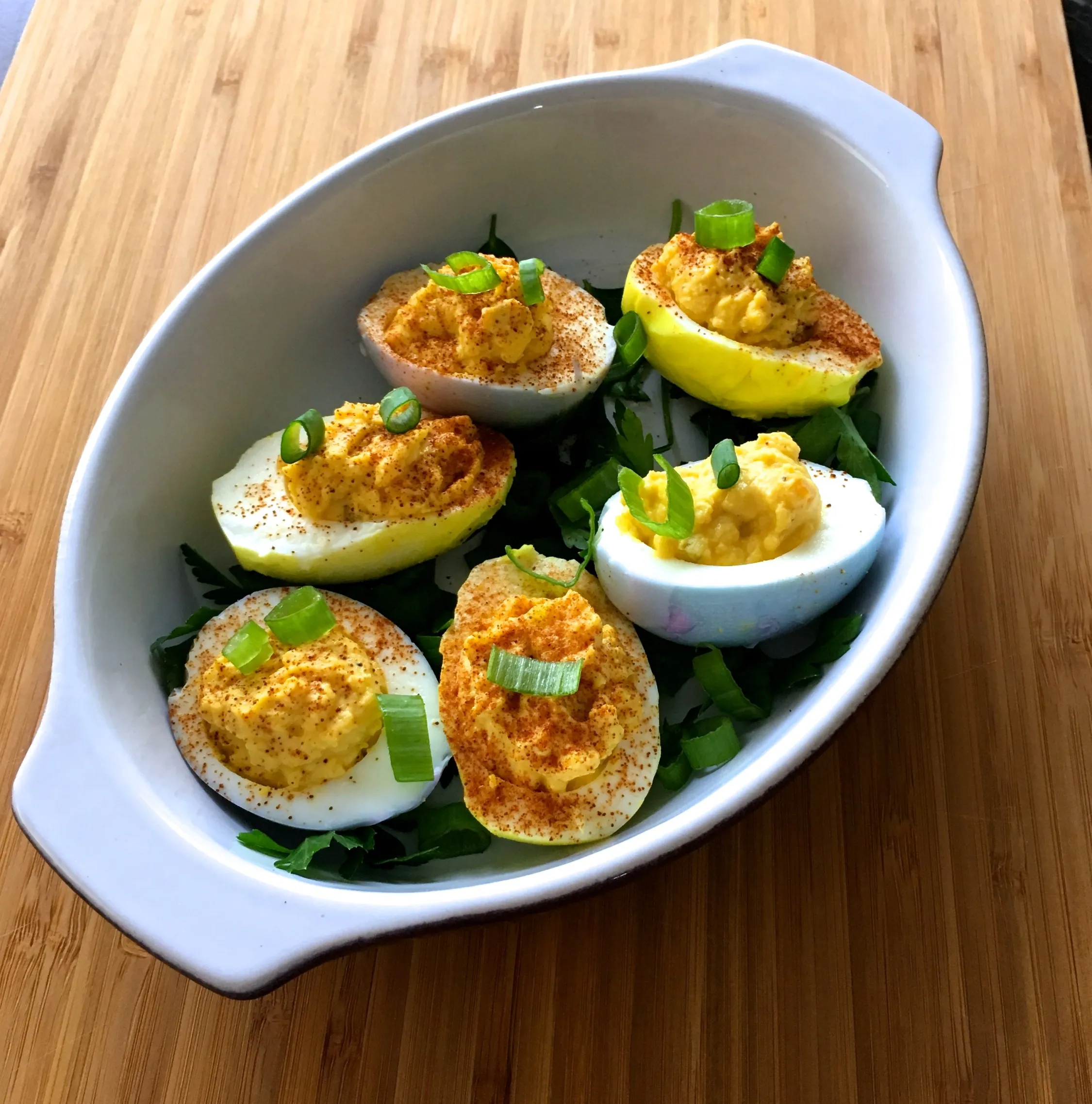 Naturally Dyed Deviled Eggs for Easter