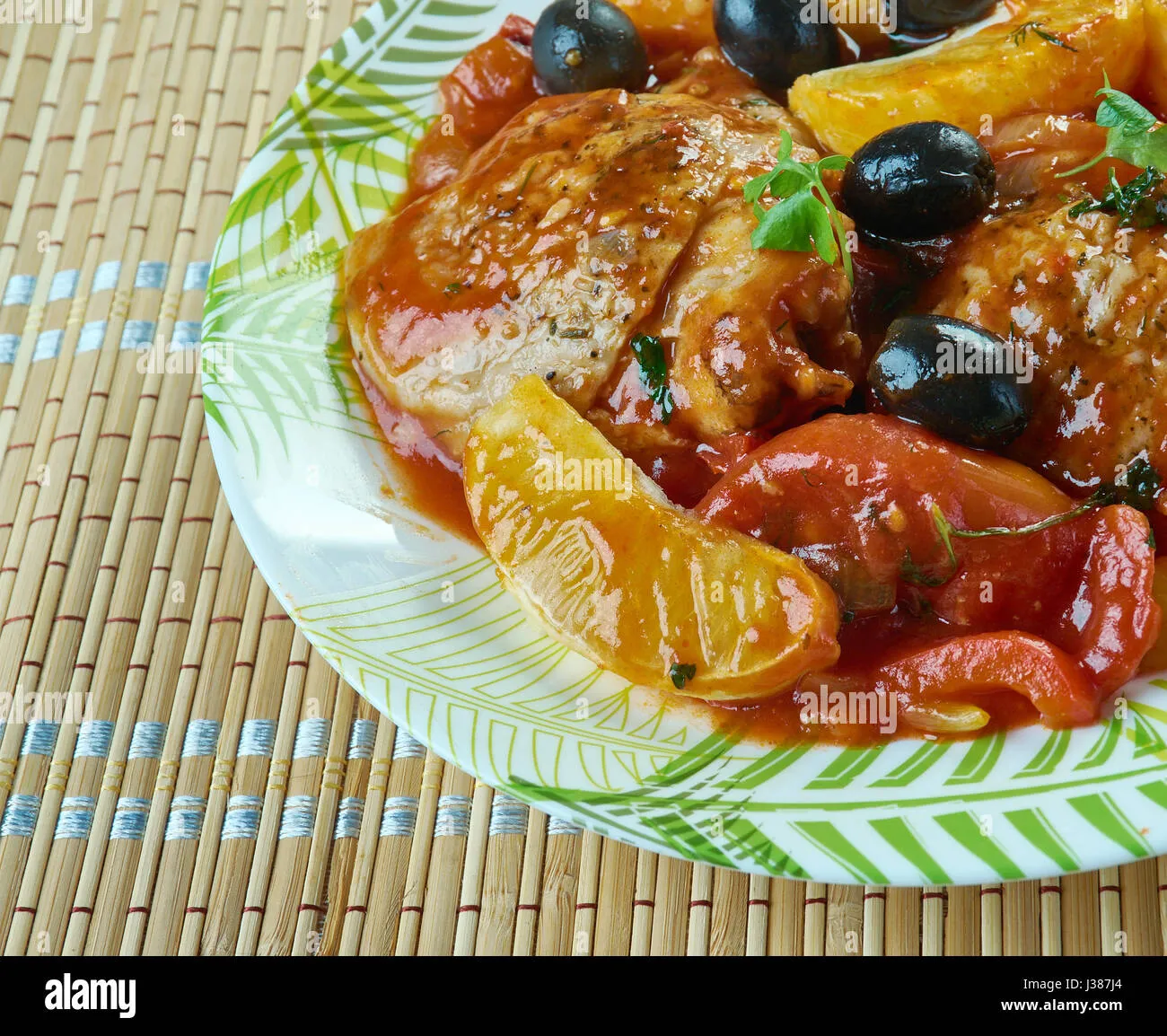 Nicoise Chicken Stew with Tomatoes and Black Olives