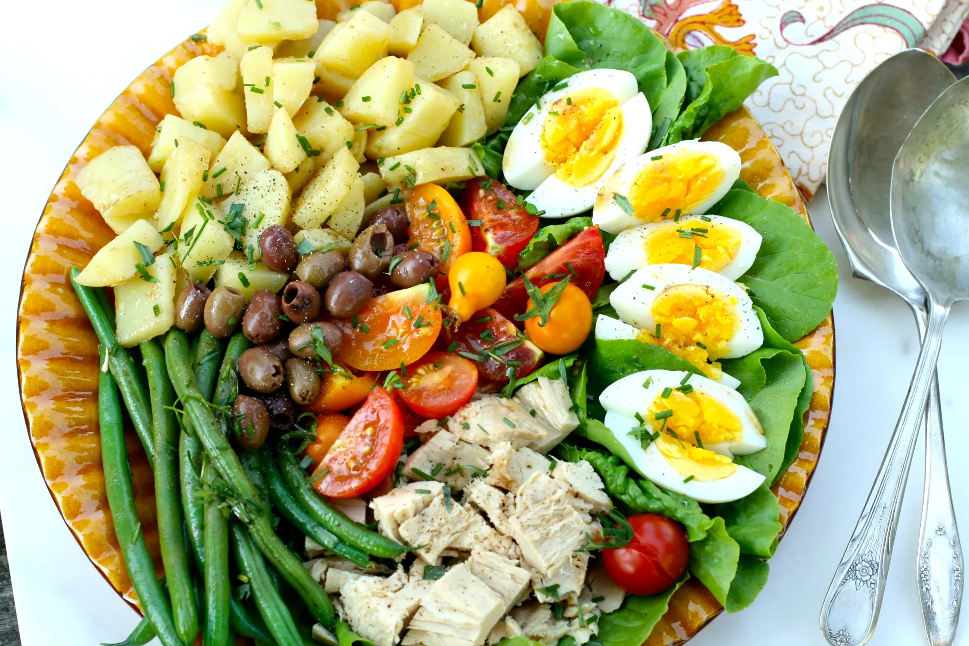 Nicoise Salad with Panko Fried Oysters