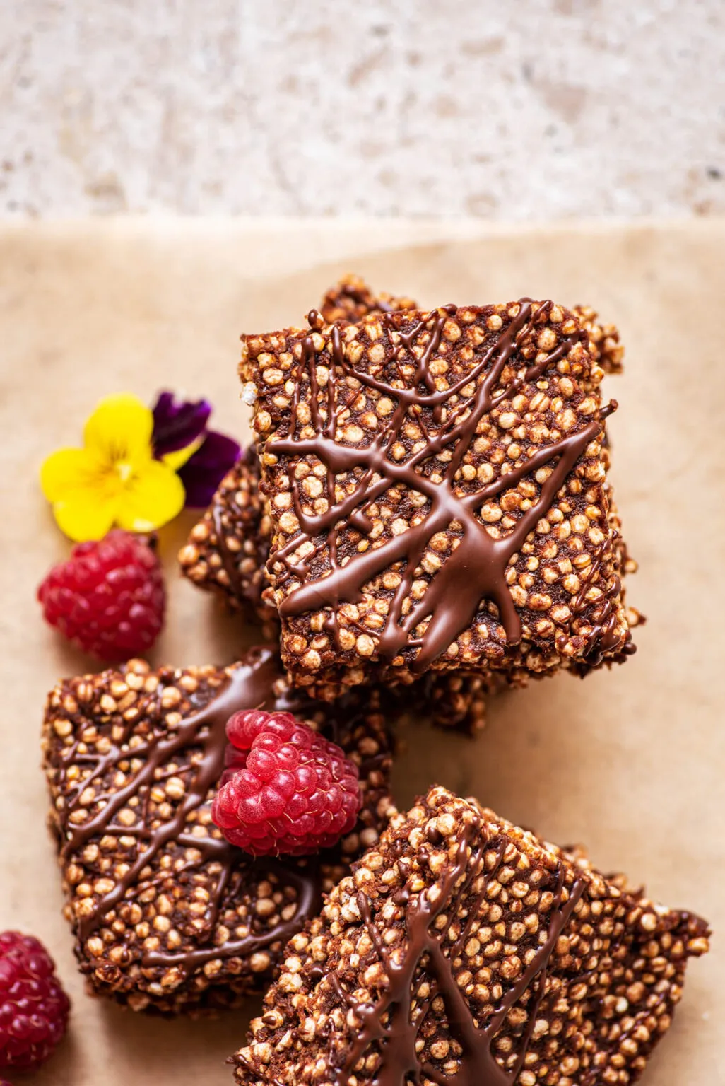 No Bake Cocoa Quinoa Sesame Bars