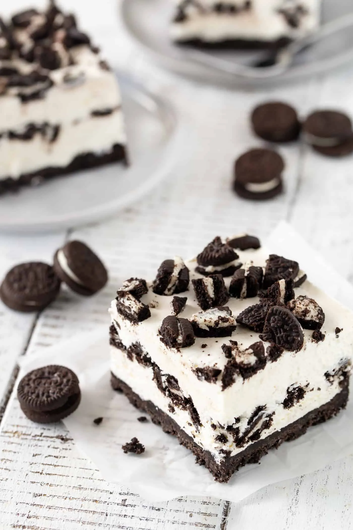 No Bake Cookies and Cream Squares