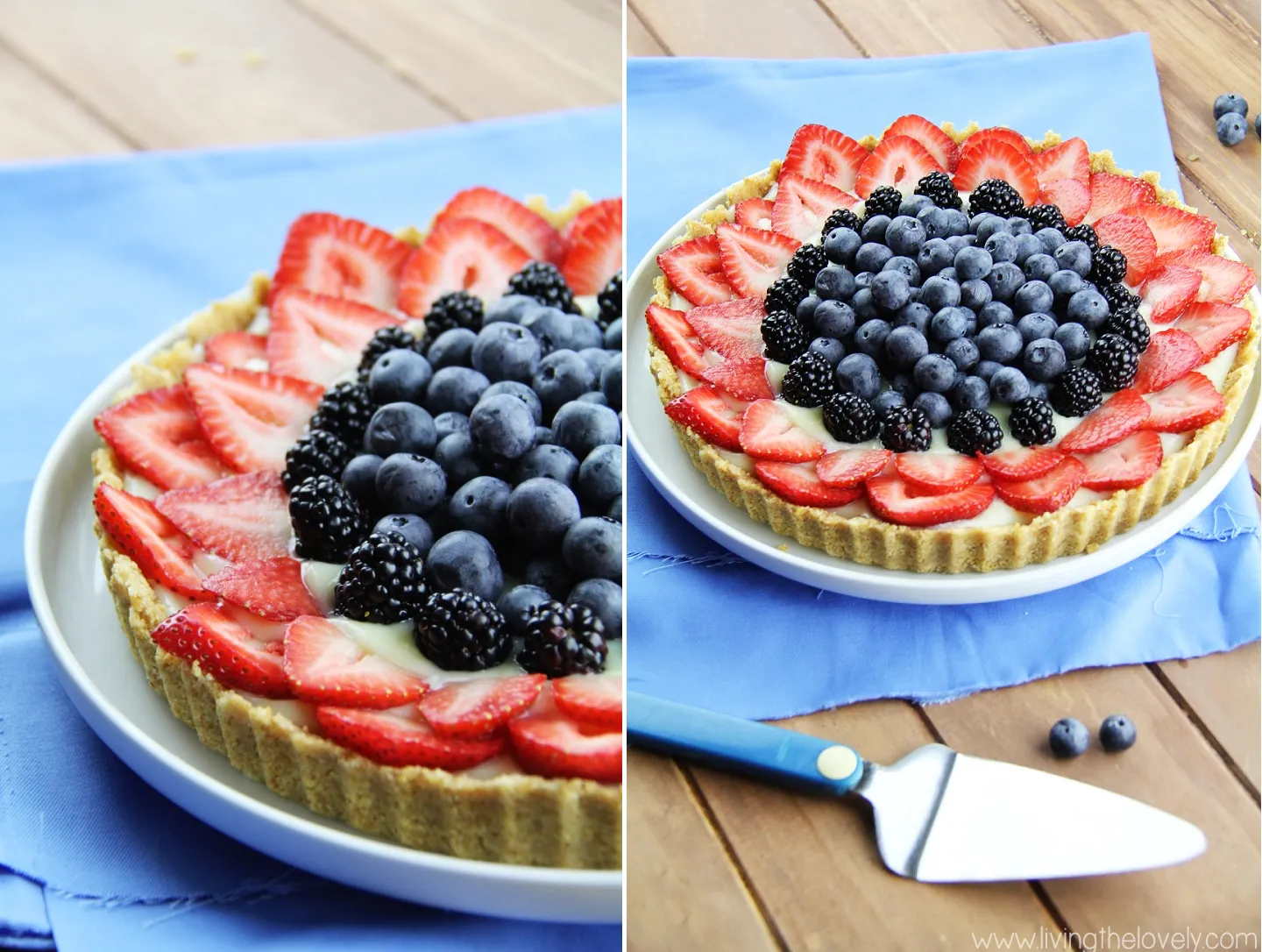 No Bake Triple Berry Tarts