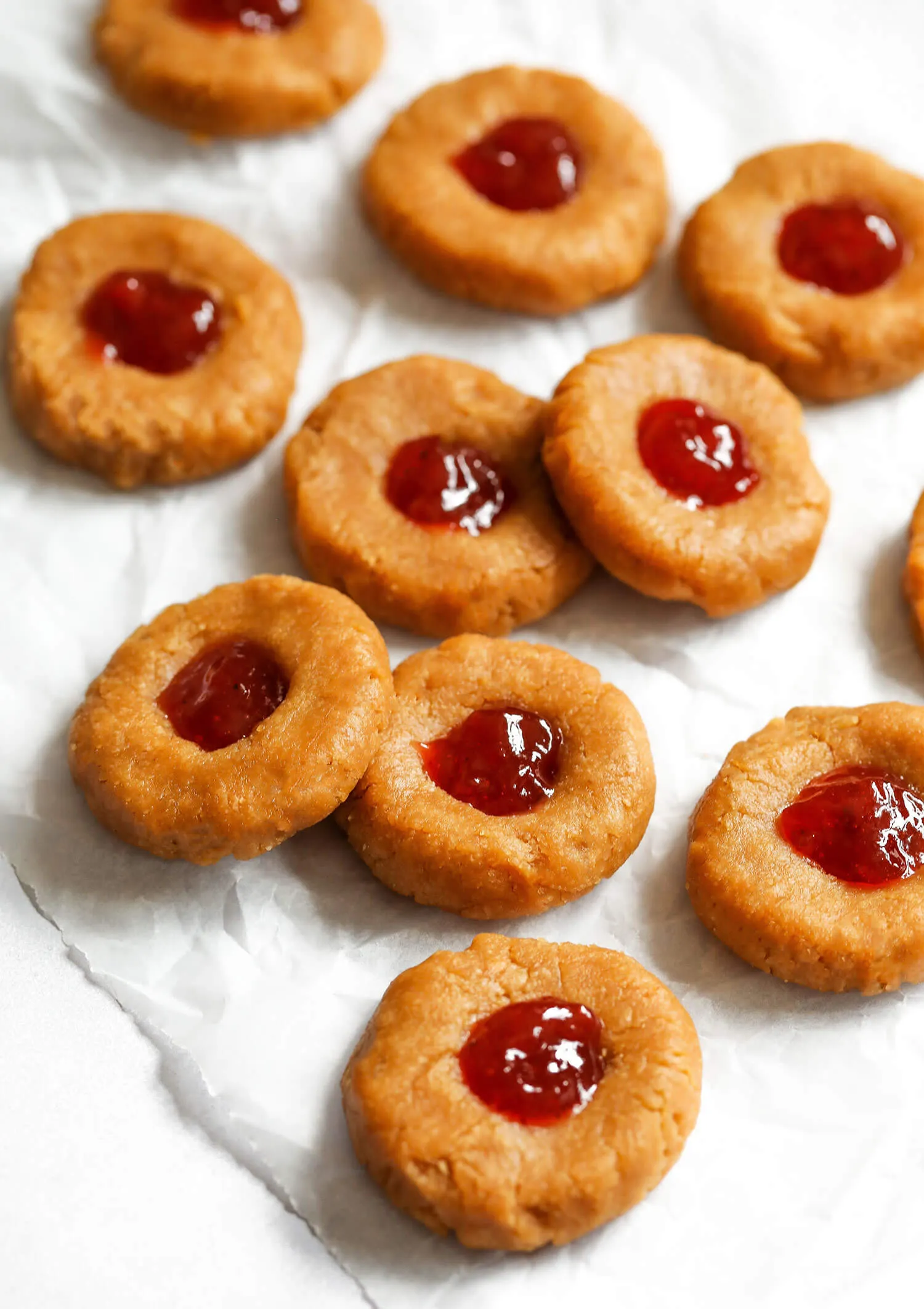 No Bake Vegan PBJ Thumbprint Cookies