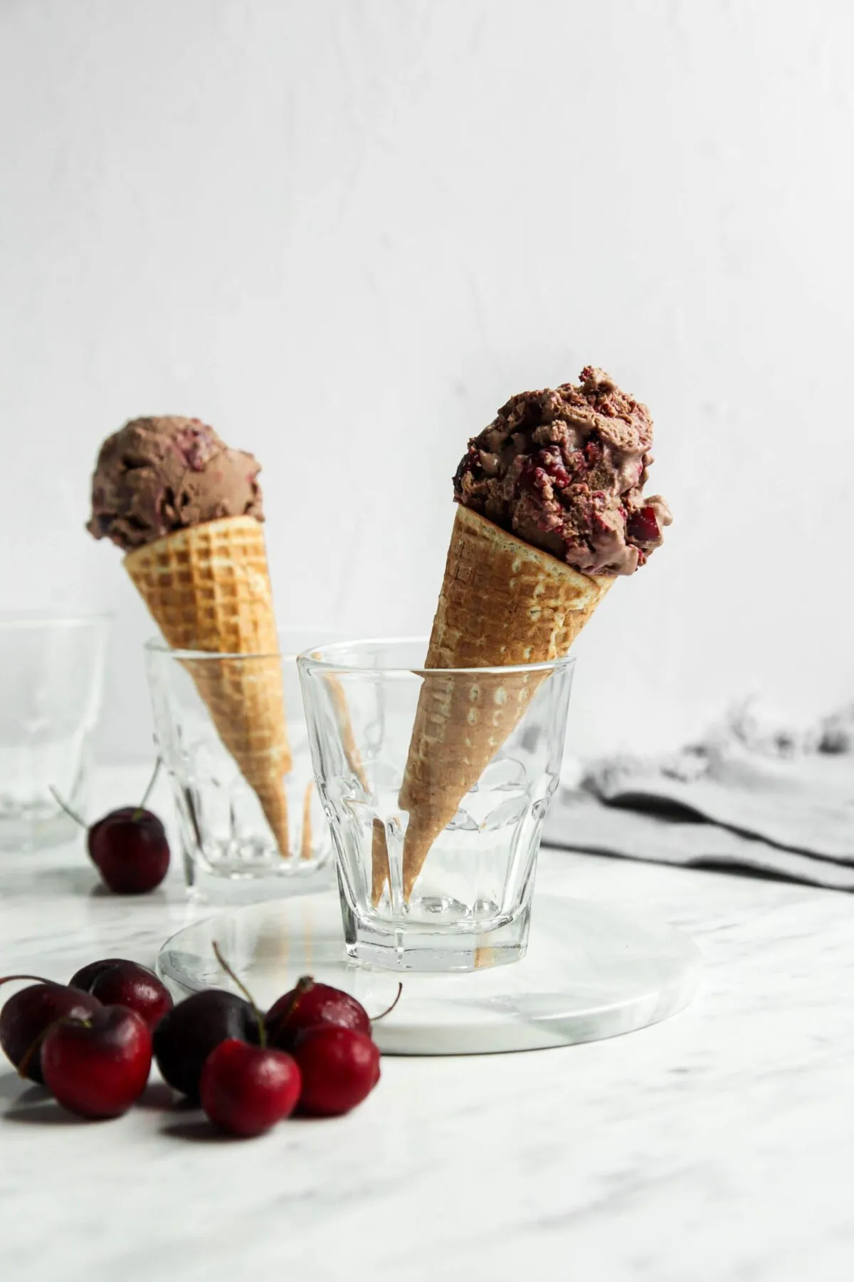 No Churn Chocolate Cherry Ice Cream Vegan Paleo