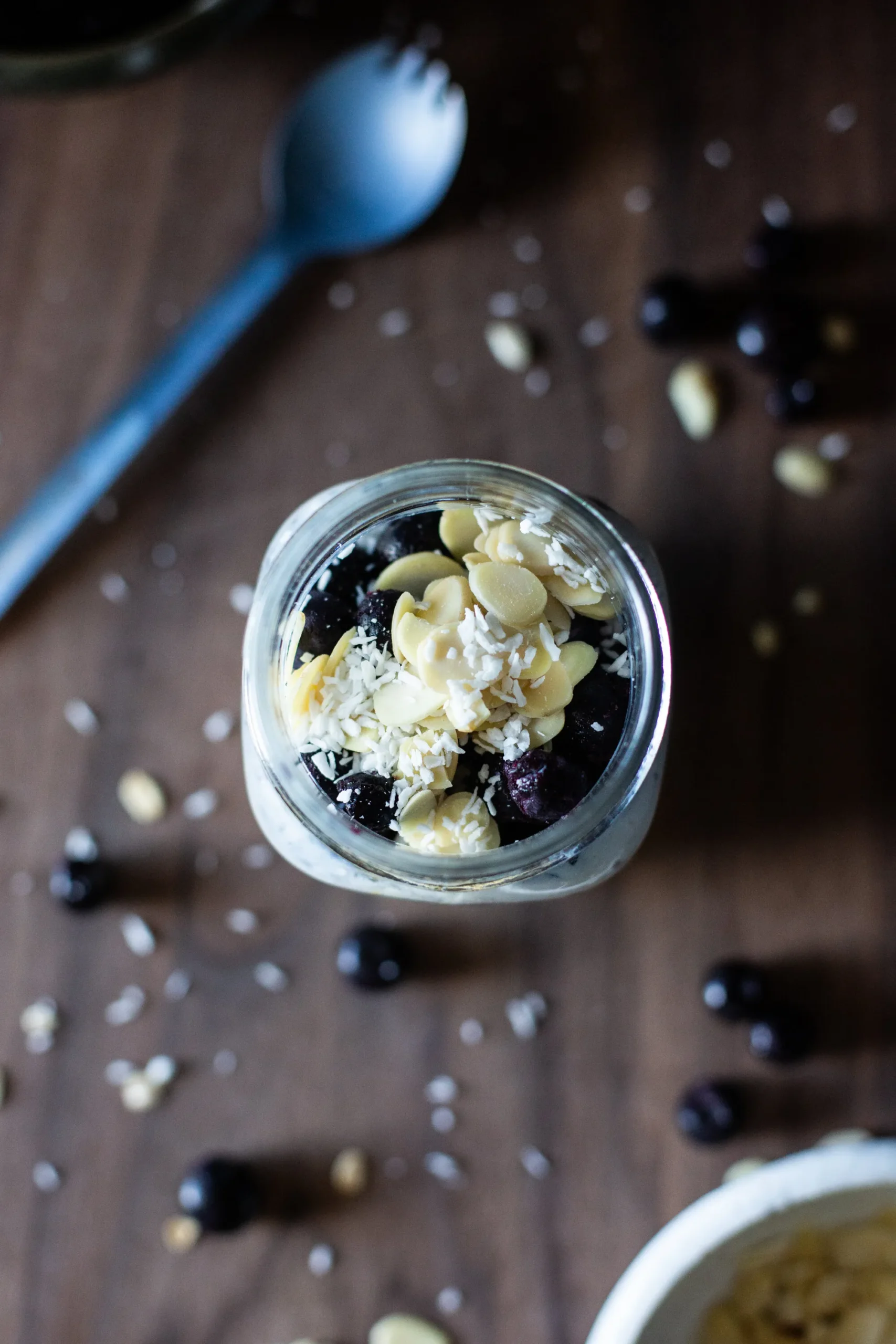 No Sugar Added Blueberry Almond Overnight Oats