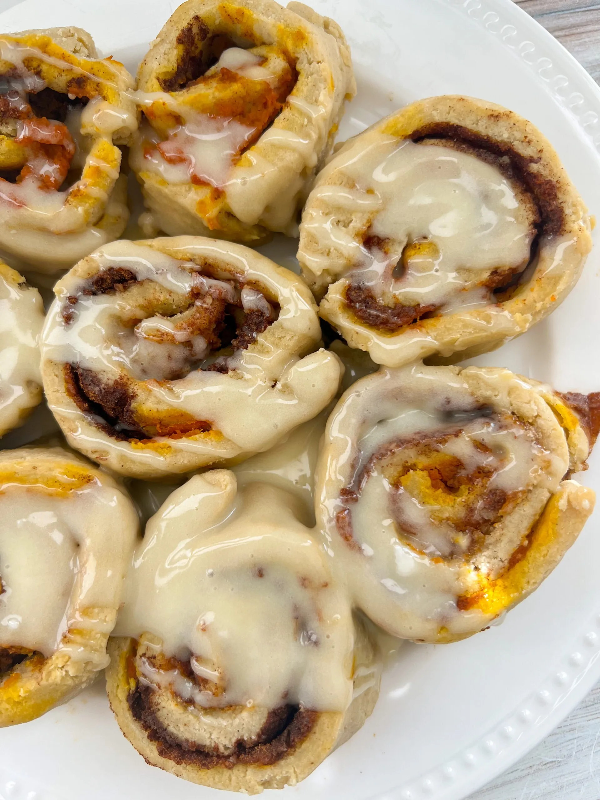 No Yeast Pumpkin Cinnamon Rolls