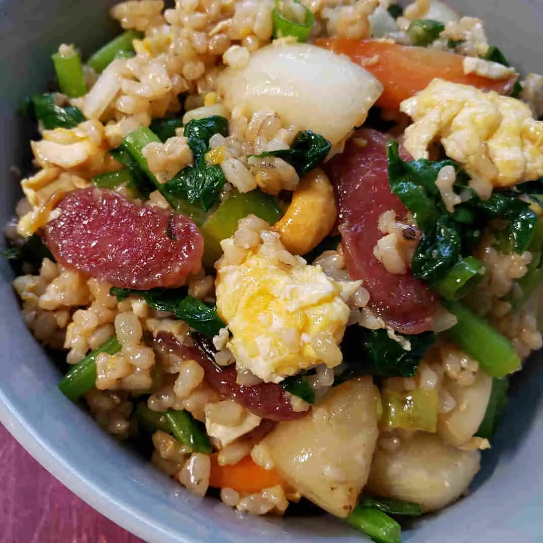 Now in Season Chive Blossoms Fried Rice with Turnips