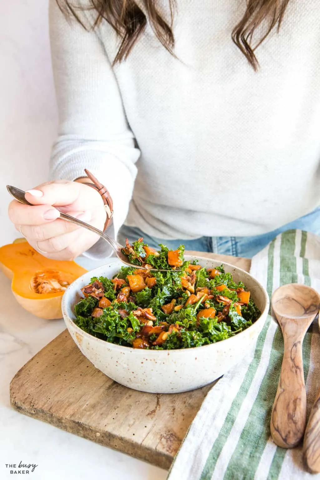 Now in Season Redbor Kale, Butternut Squash, and Orange Salad