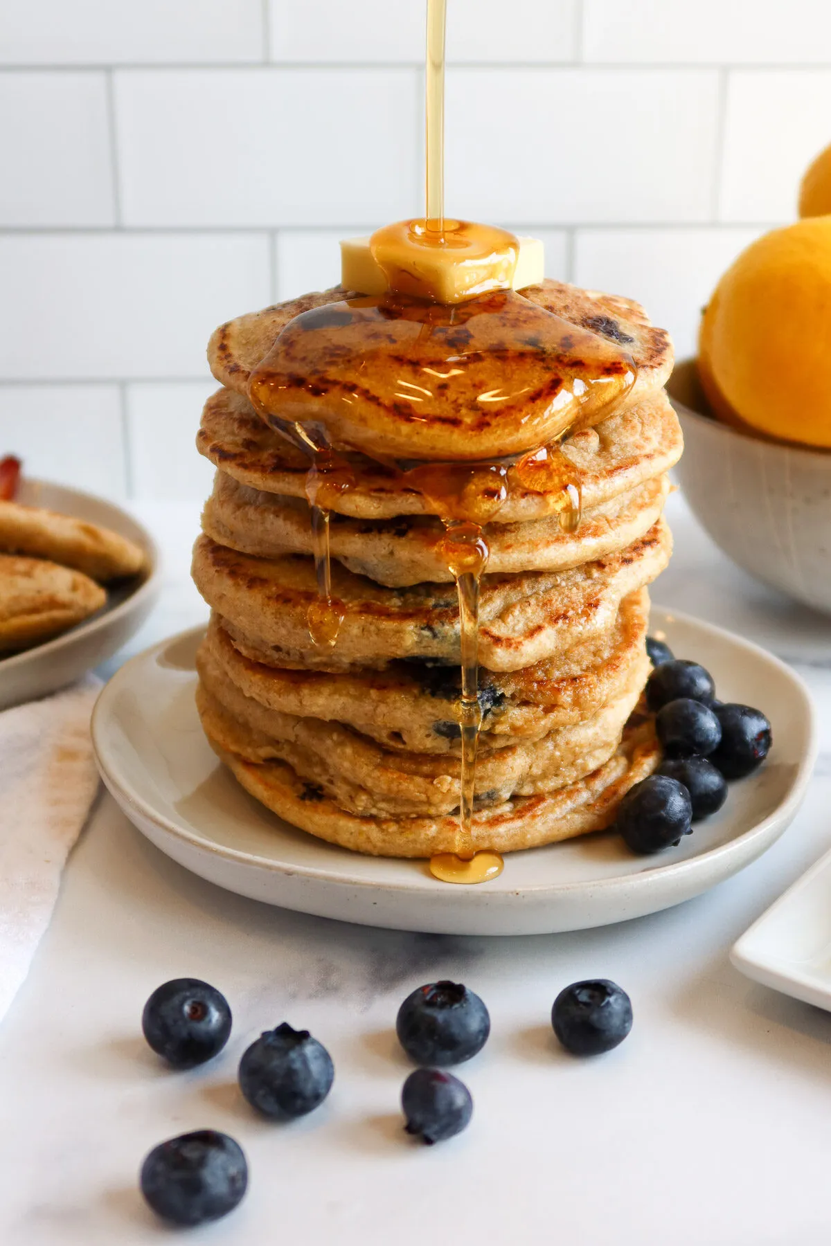 Oatmeal Blueberry Protein Pancakes