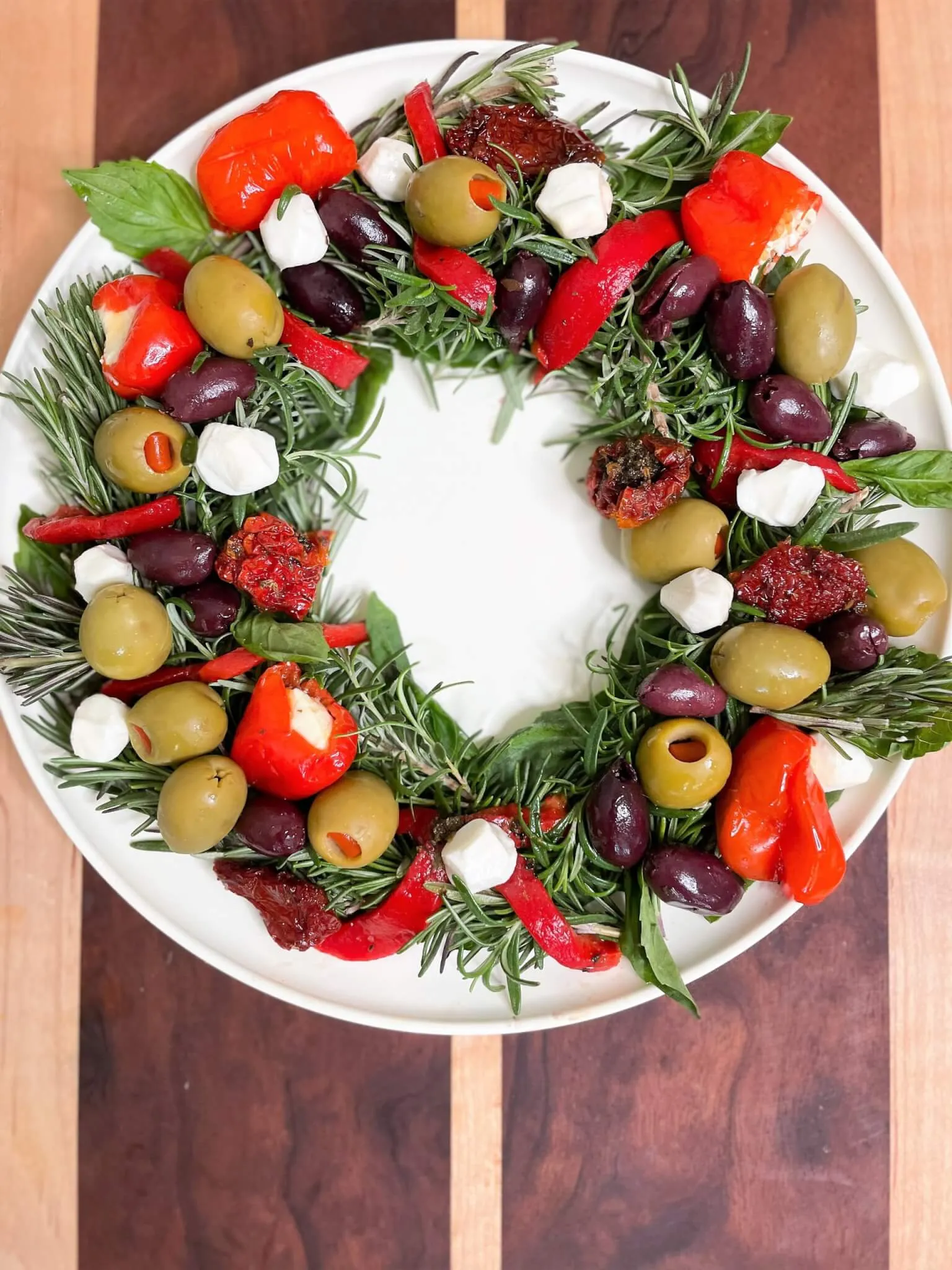 Olive Wreath Holiday Appetizer