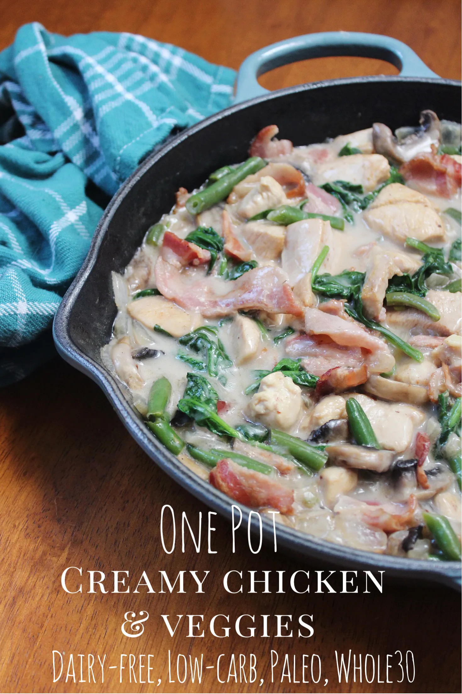 One Pan Creamy Chicken Vegetables