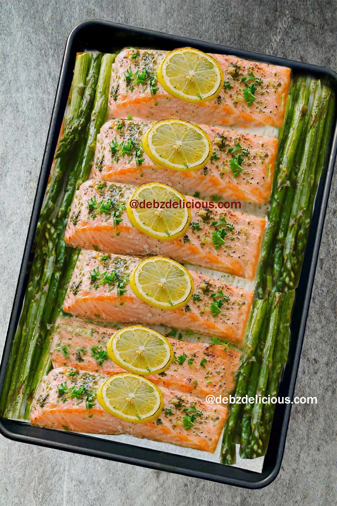 One Pan Lemon Garlic Baked Salmon Asparagus