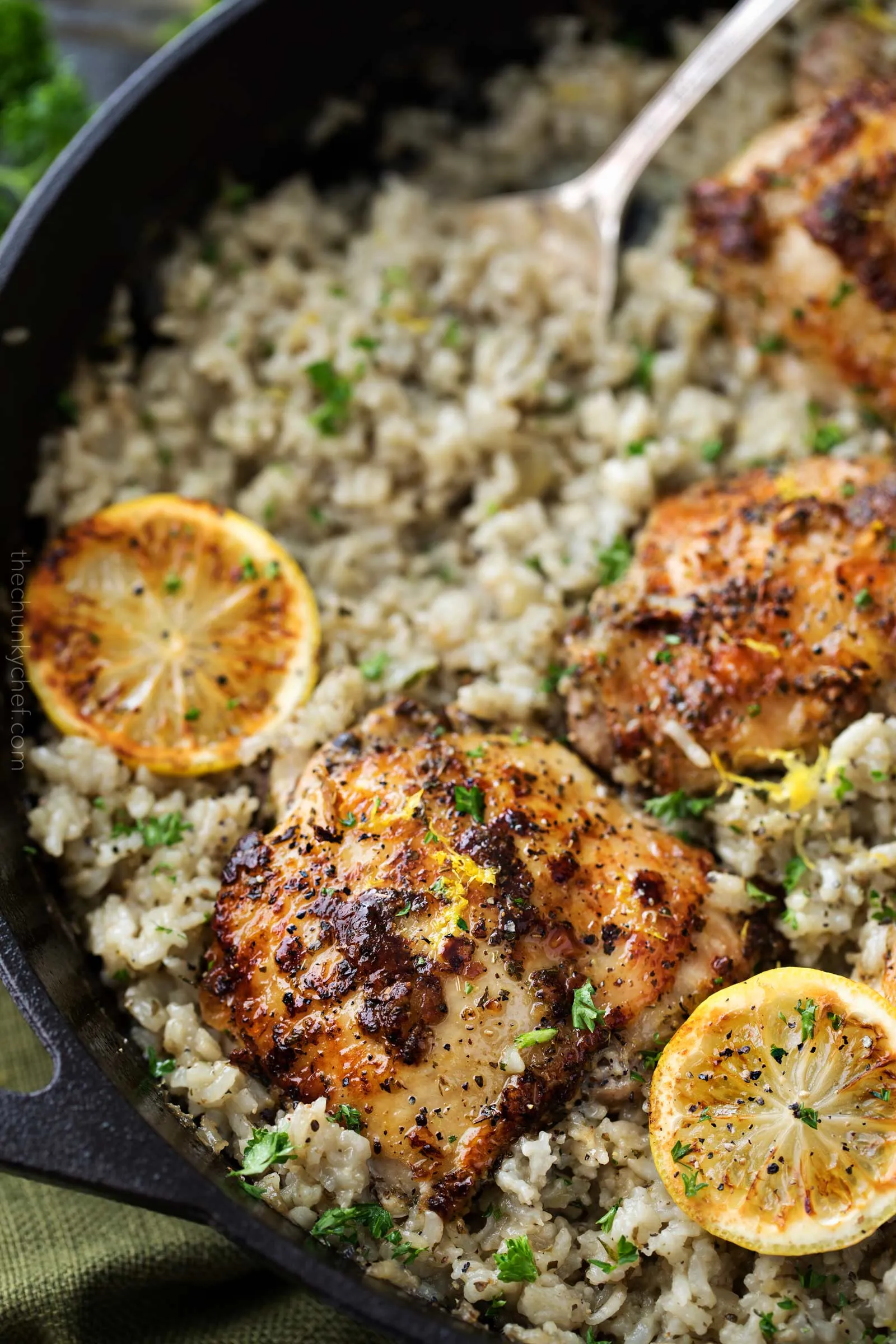 One Pot Greek Chicken Lemon Rice