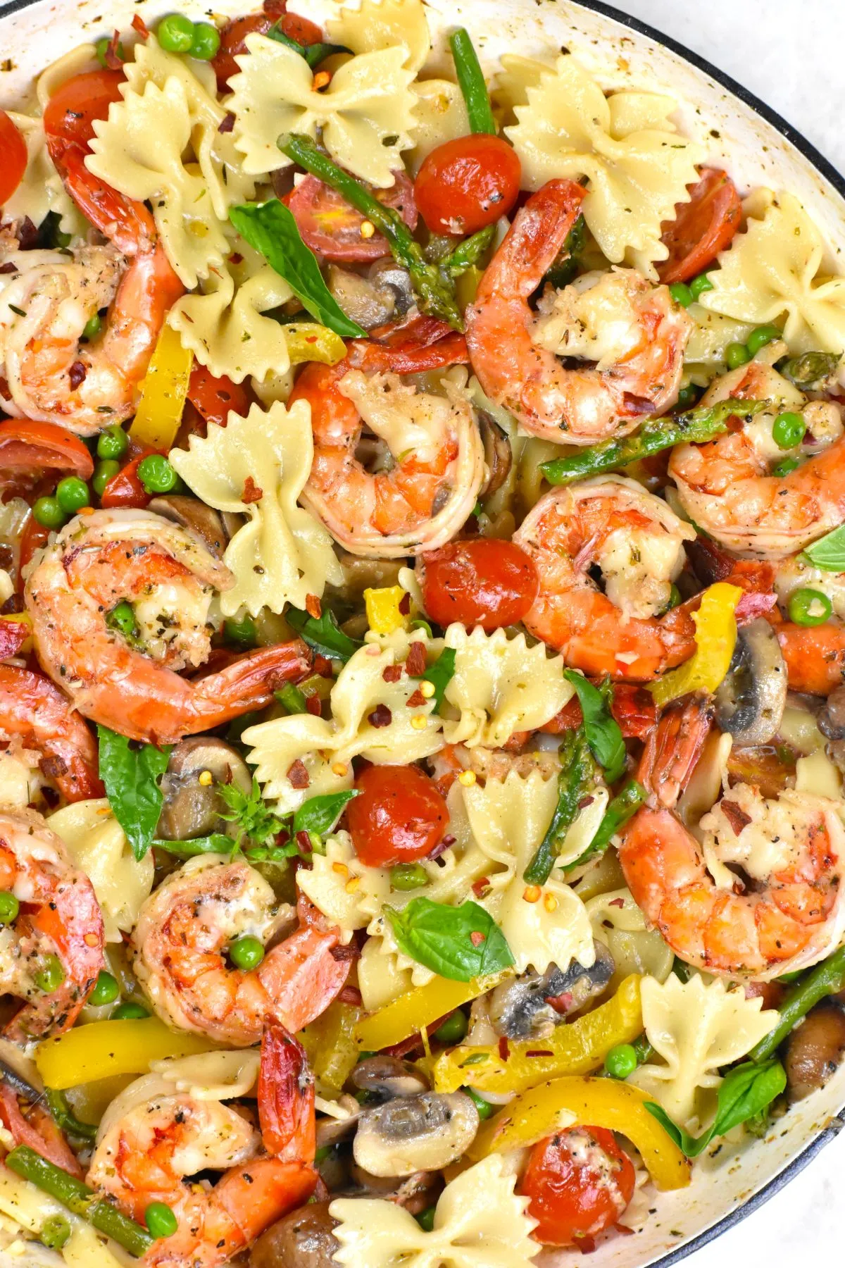 One Pot Pasta Primavera with Shrimp