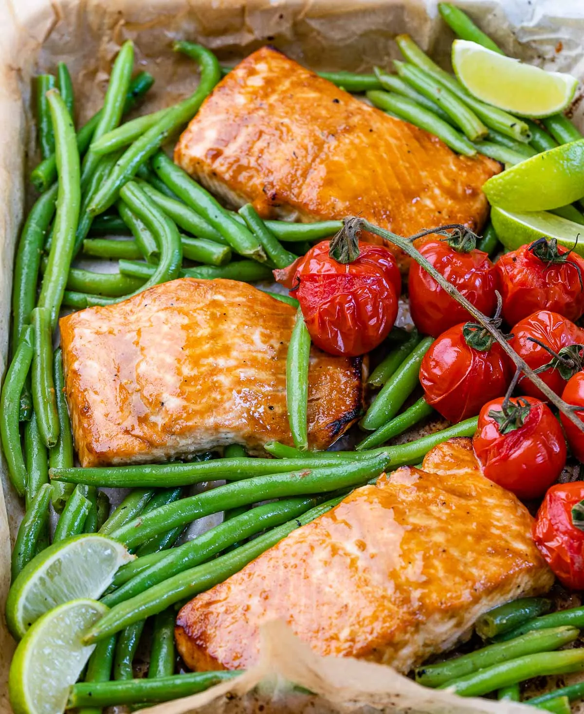 One Sheet Pan Honey Mustard Salmon with Green Beans
