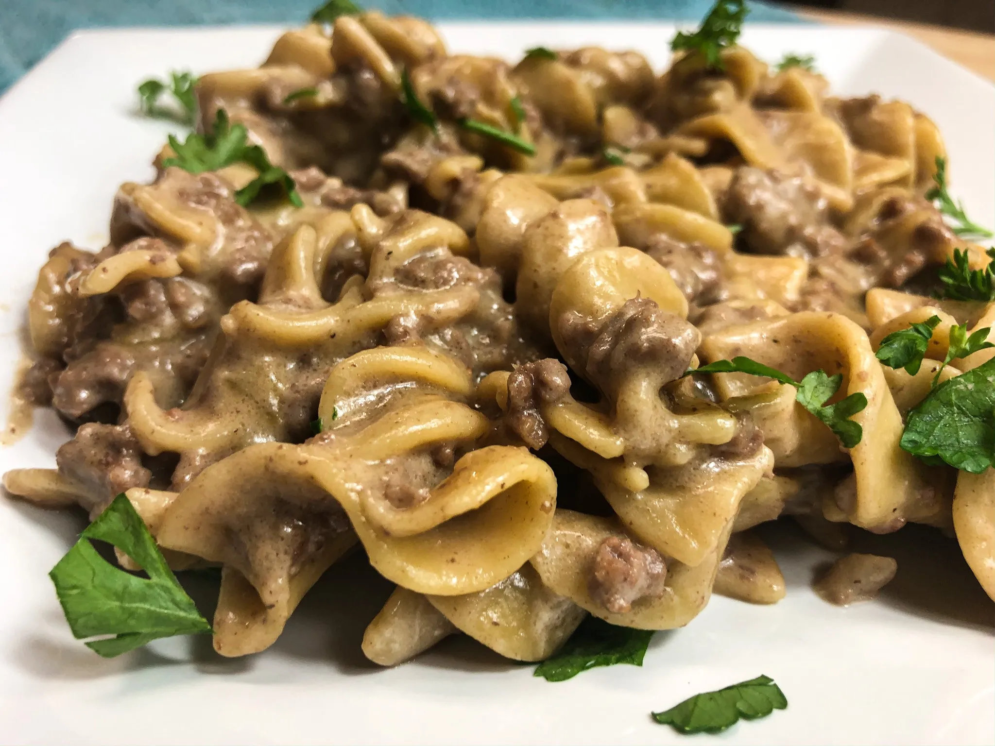 One Skillet Ground Beef Stroganoff