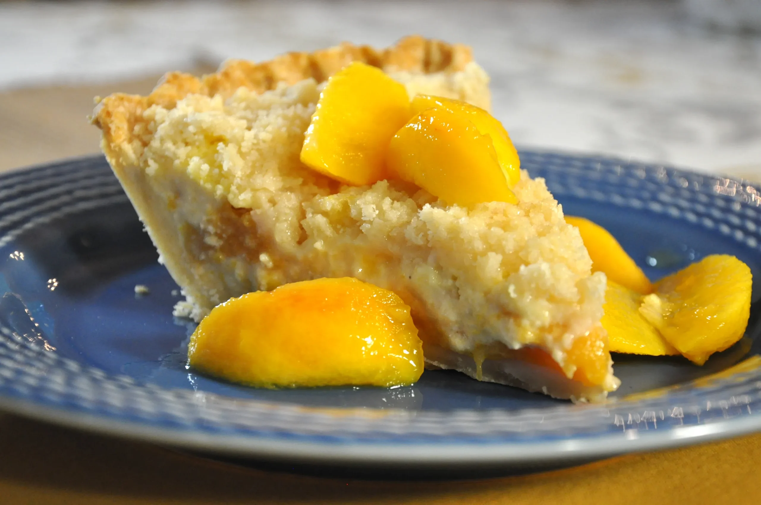 Open Faced Peach Custard Pie