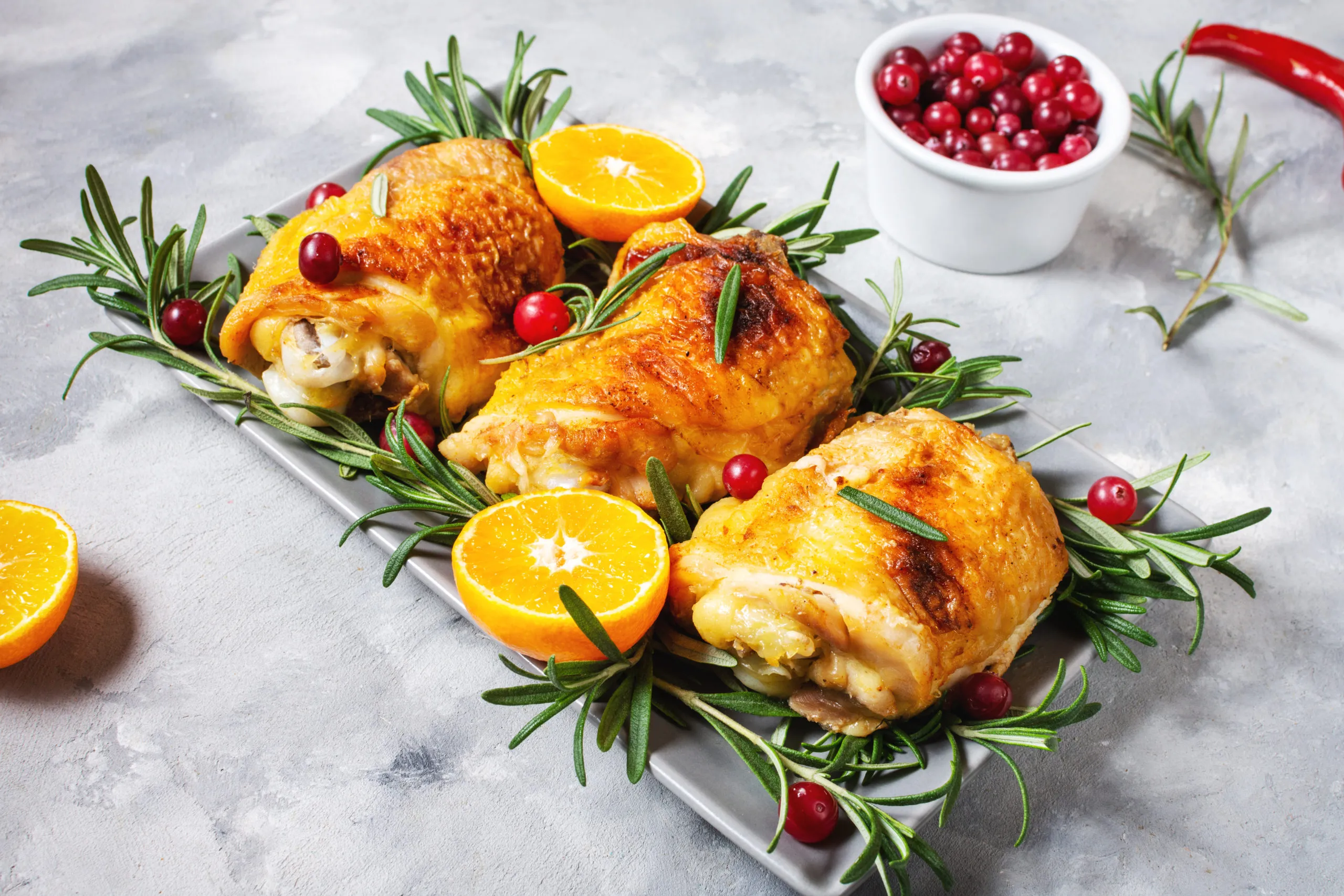 Orange Cranberry Balsamic Chicken Thighs