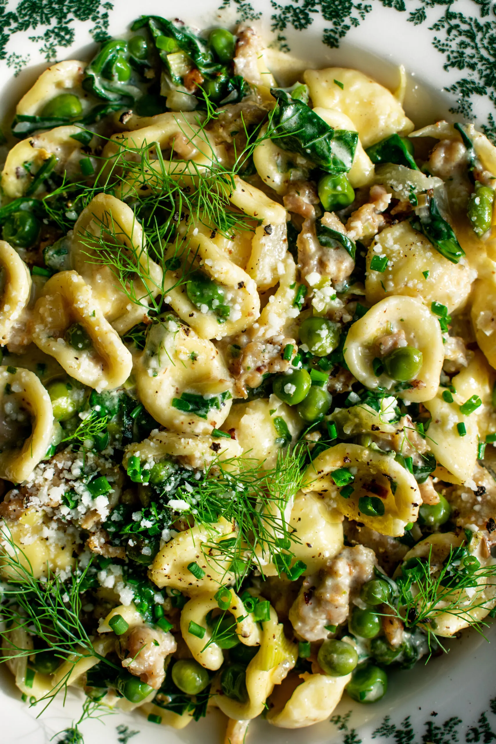 Orecchiette with Red Onions, Almonds and Green Olives (Lower Fat and Carbs)