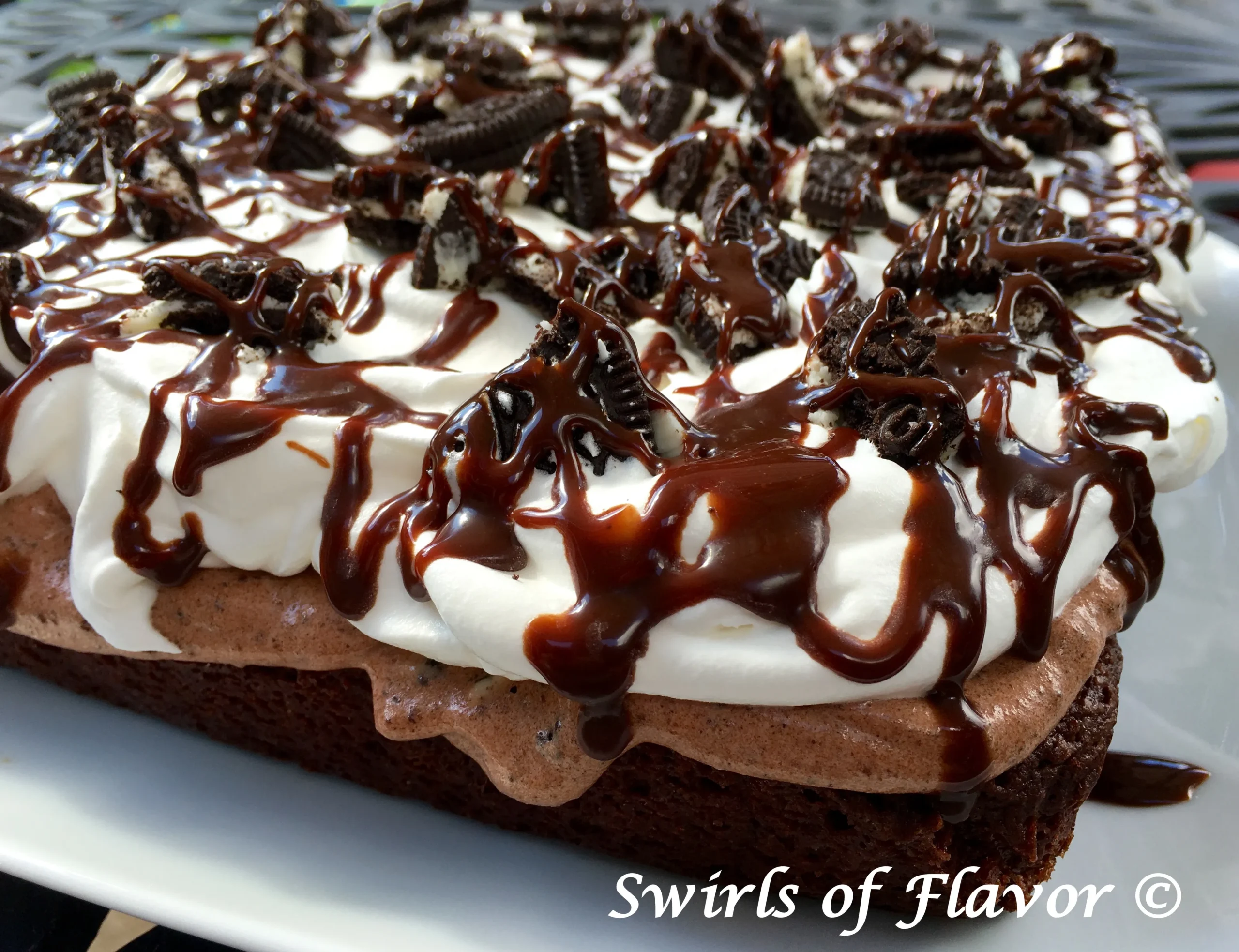 Oreo Brownie Poke Cake