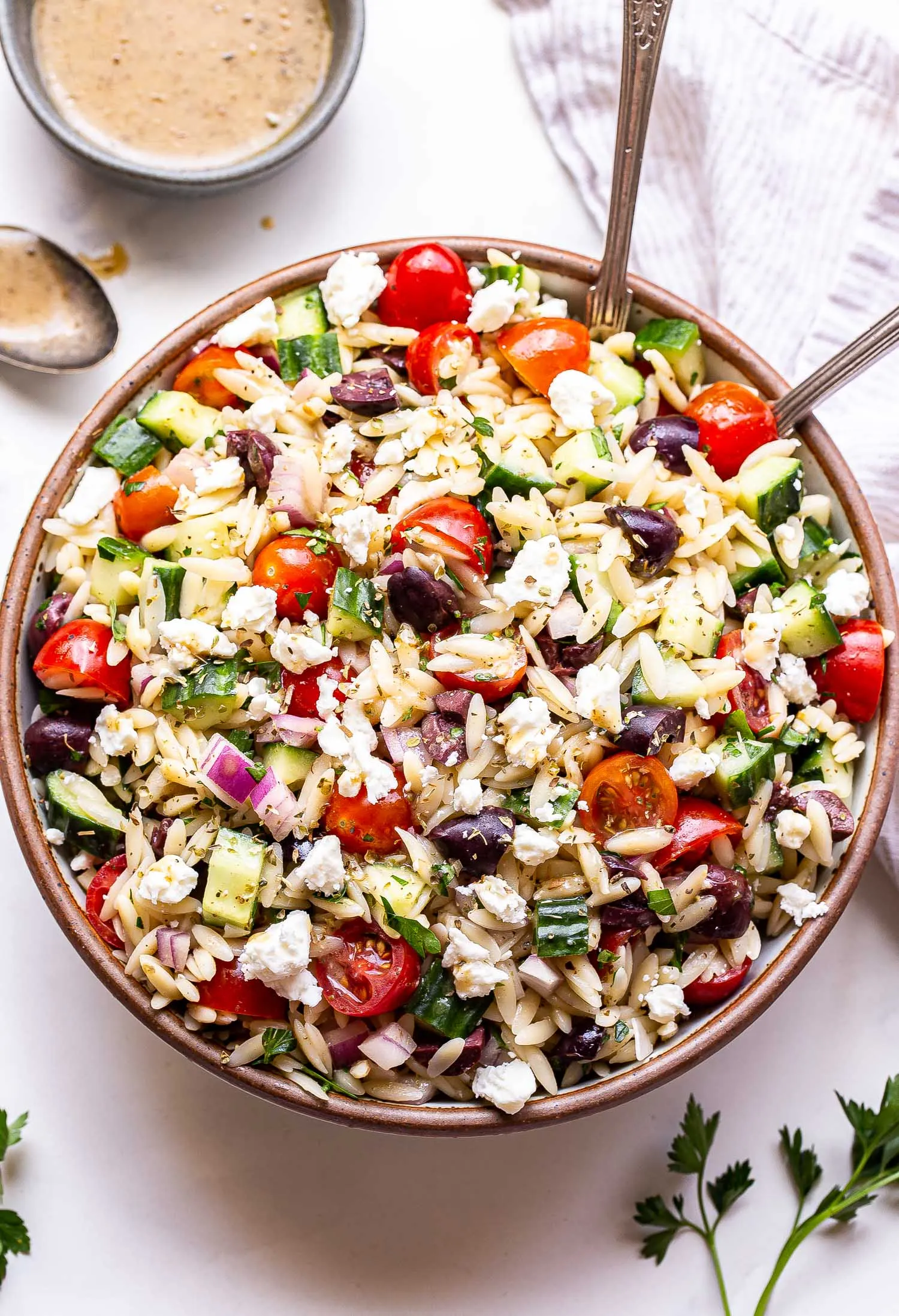 Orzo Salad Greek Vinaigrette Feta