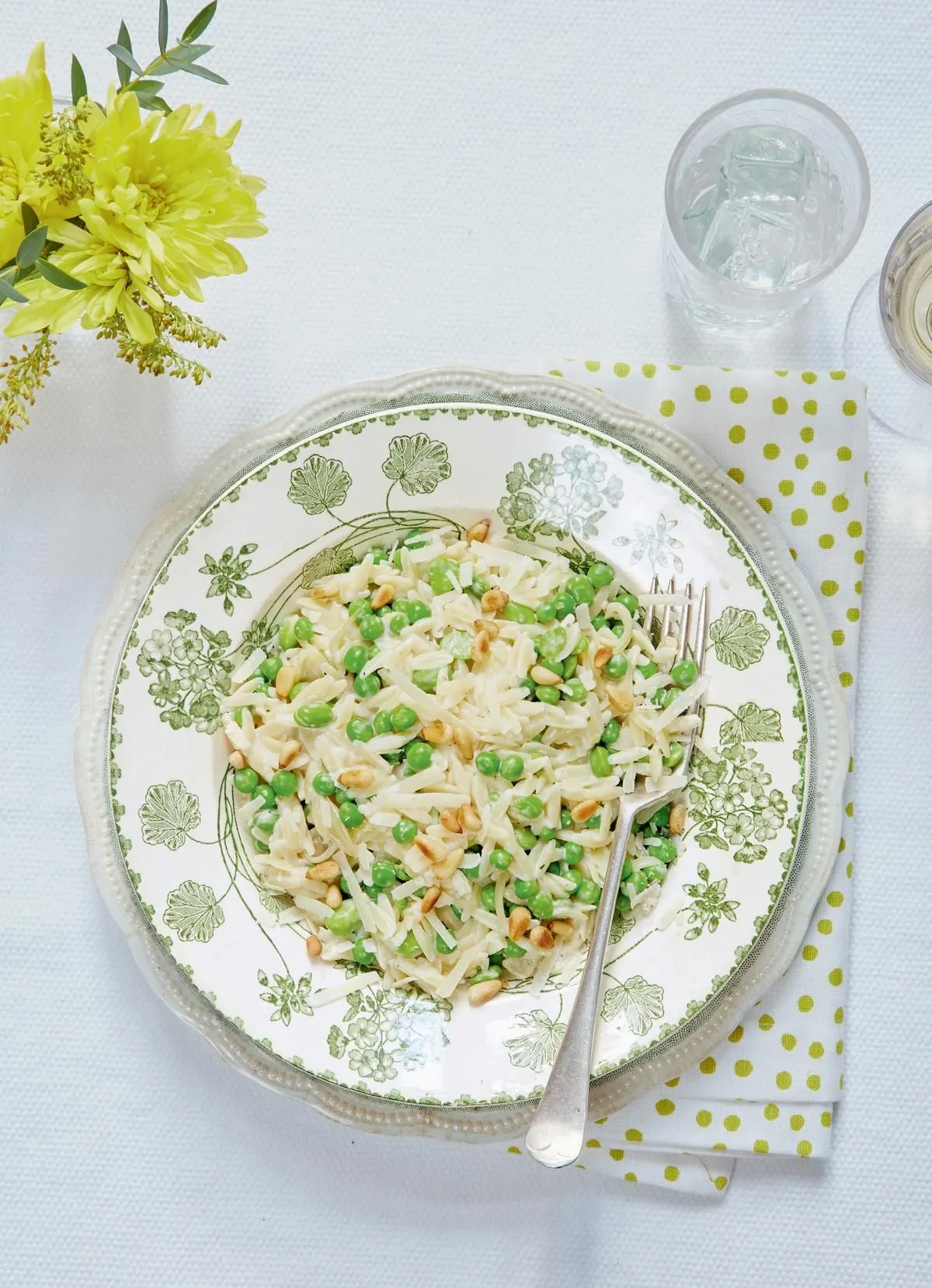 Orzo with Broad Beans, Peas, Lemon, and Thyme