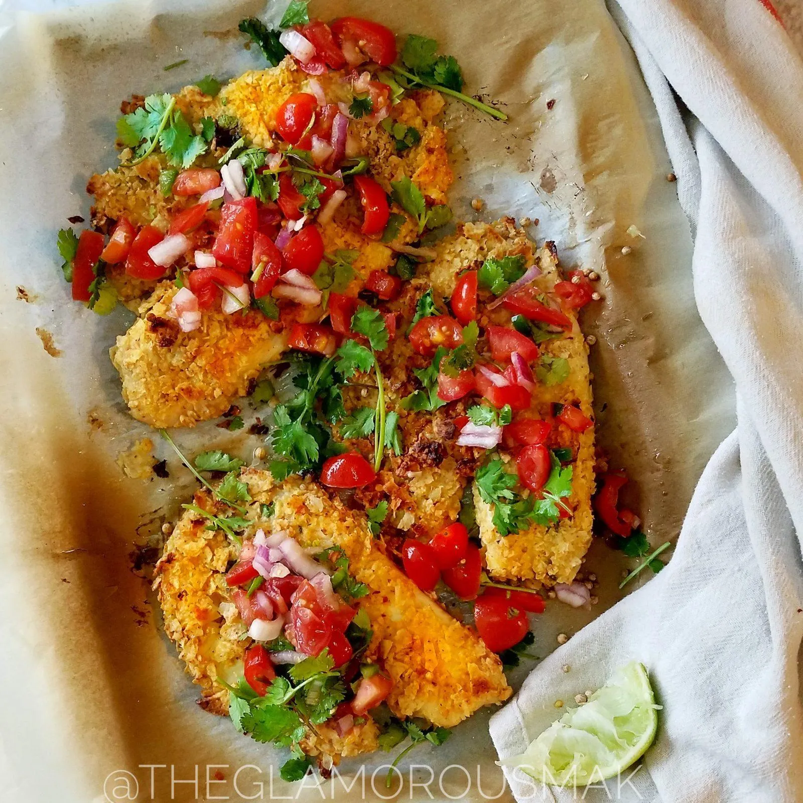 Oven Baked Tortilla Crusted Tilapia