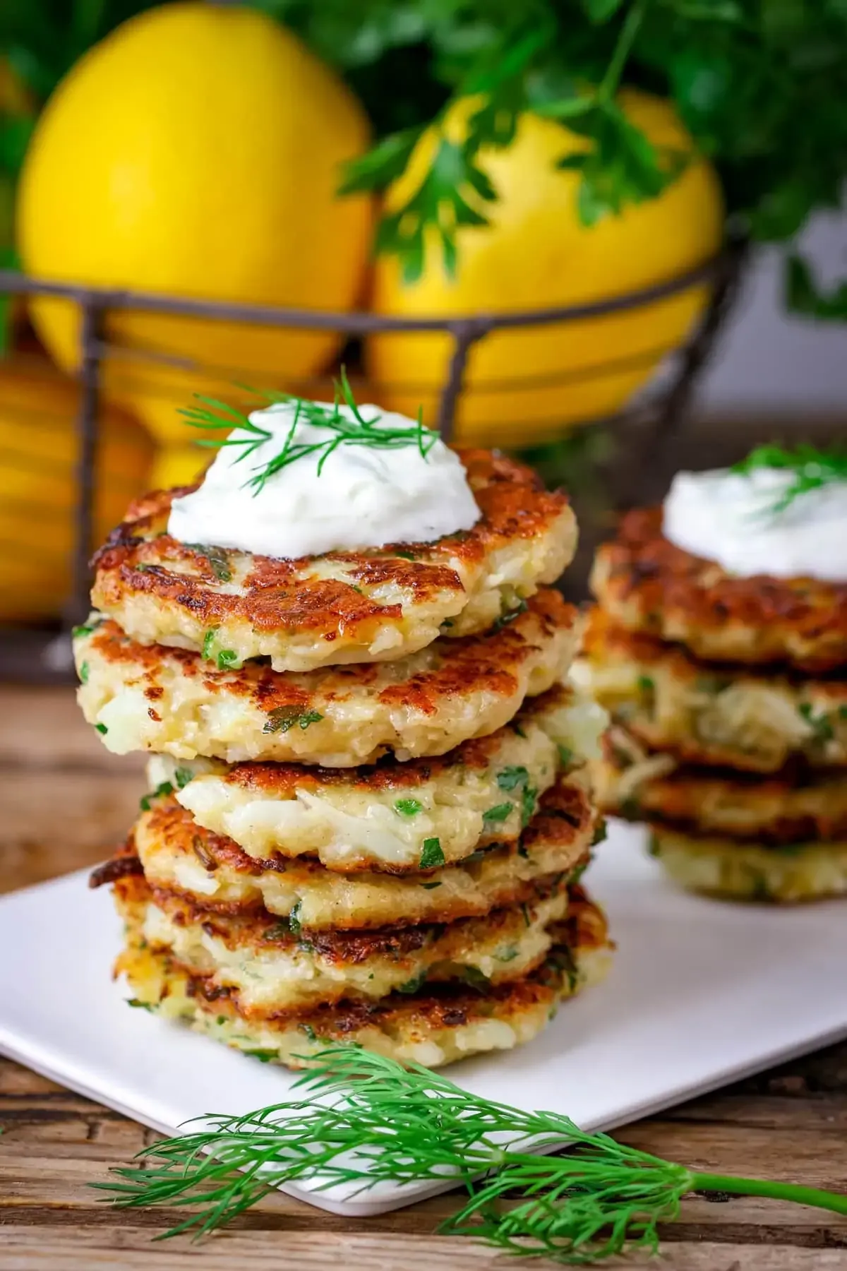 Oven Fried Cauliflower Fritters