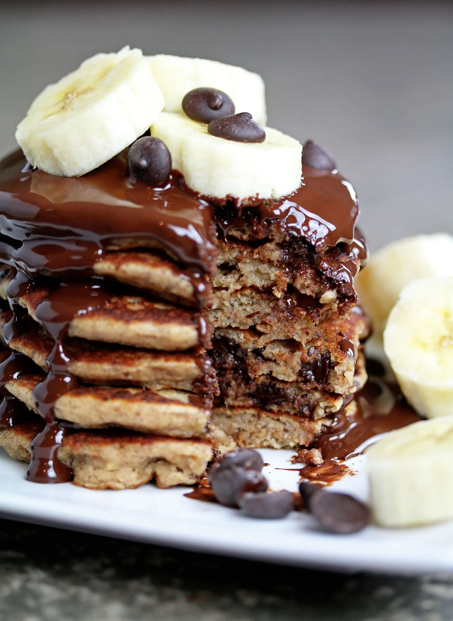 Paleo Chocolate Chip Banana Pancakes (GF)