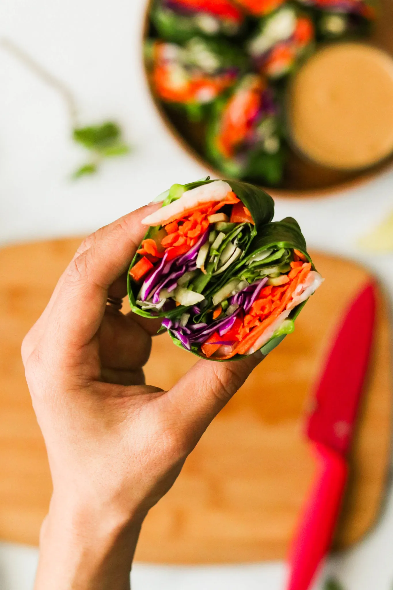 Paleo Spring Rolls with Peanut Sauce