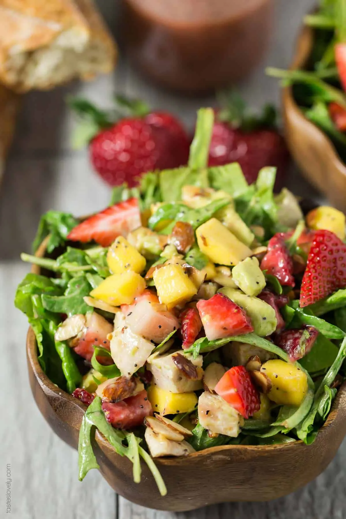 Paleo Strawberry Mango Salad with Chicken