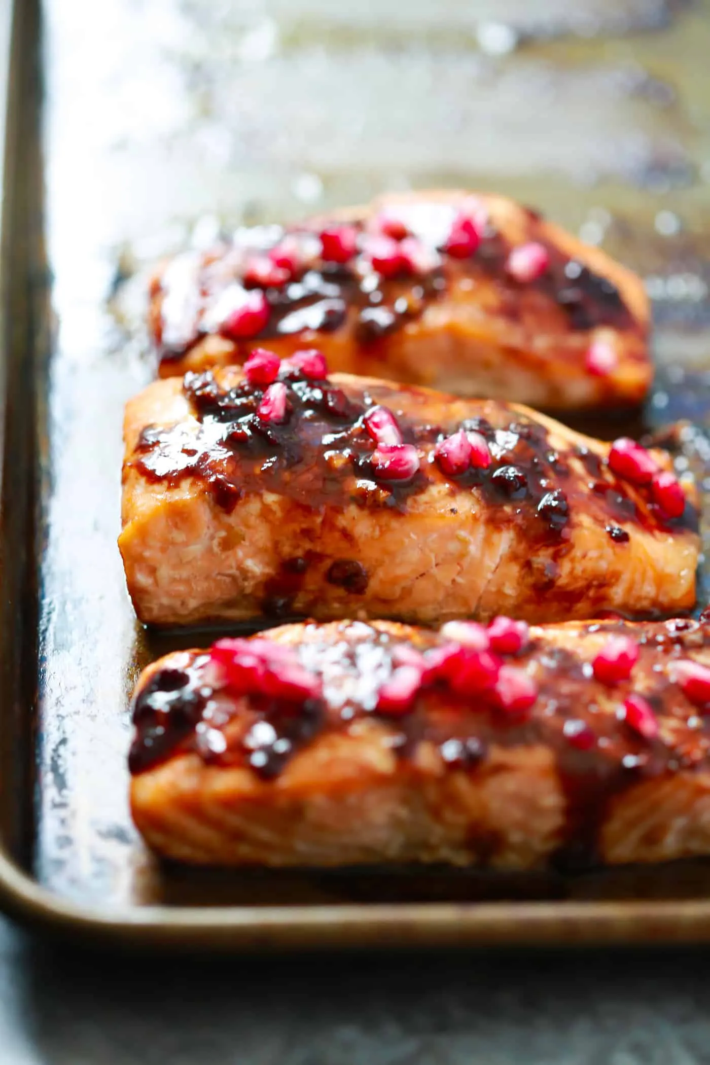 Pan Roasted Pomegranate Glazed Salmon