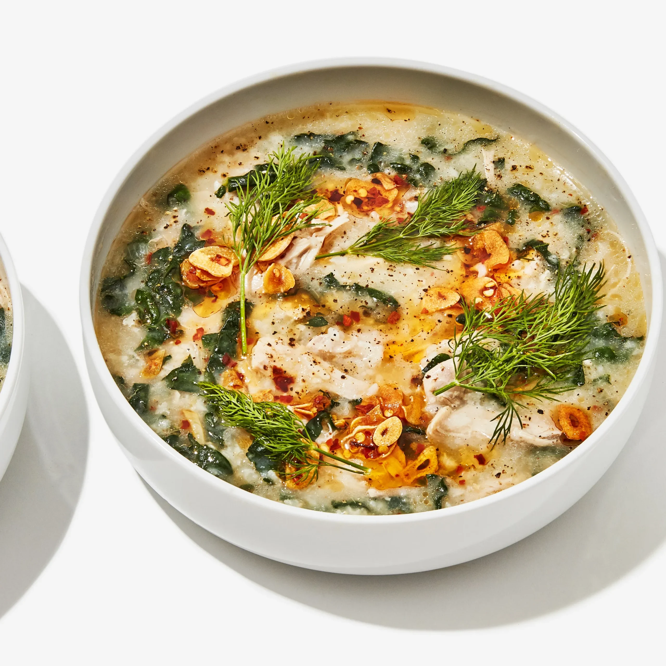 Pantry Garlicky Chicken and Rice Soup