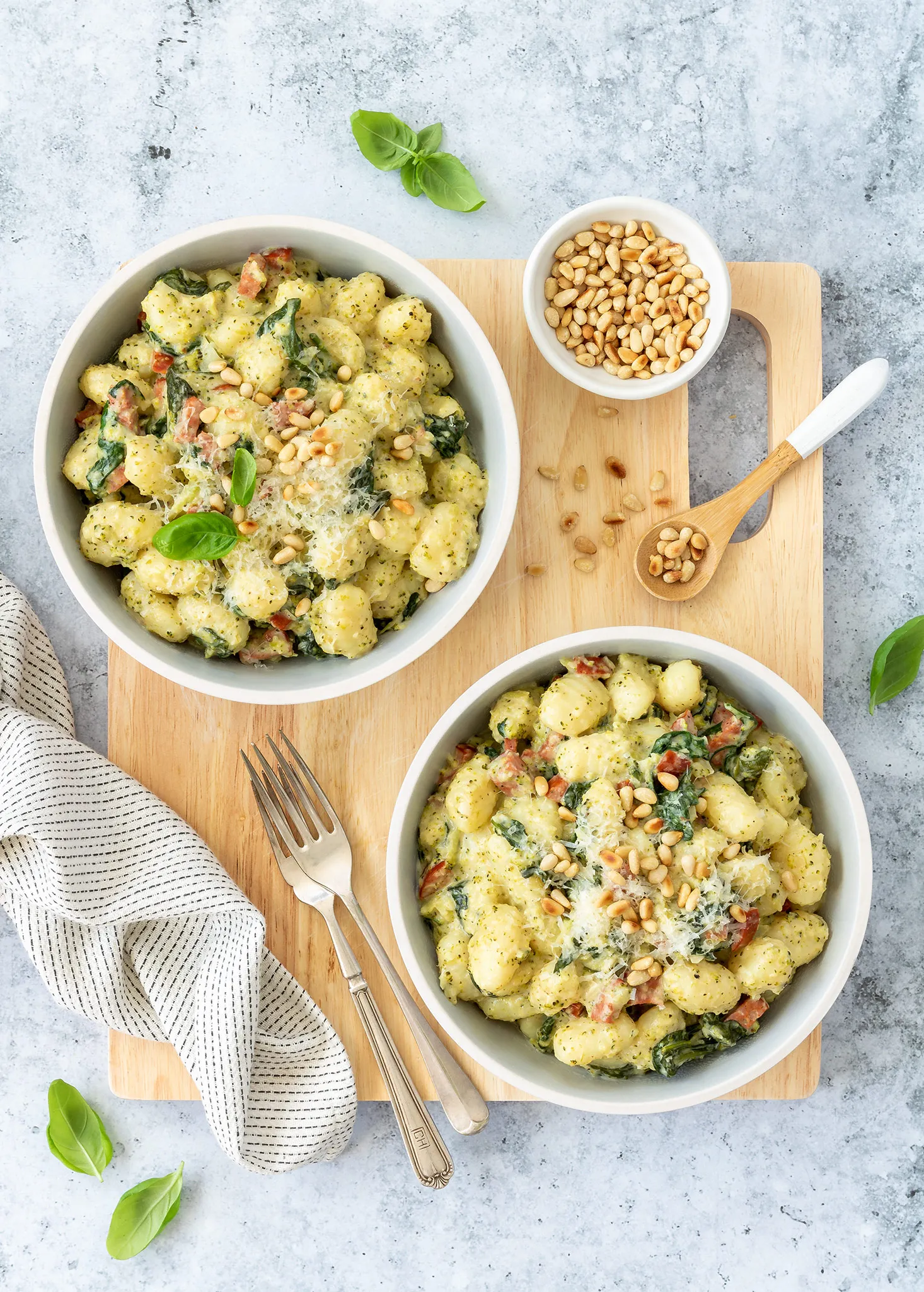 Parmesan Crusted Gnocchi with Broccoli and White Beans