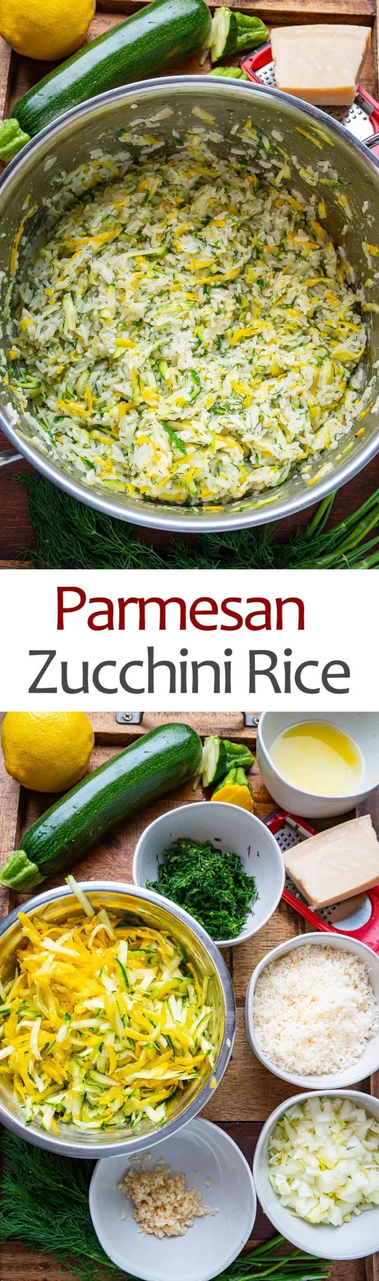Parmesan Zucchini with Lemon Dill Rice