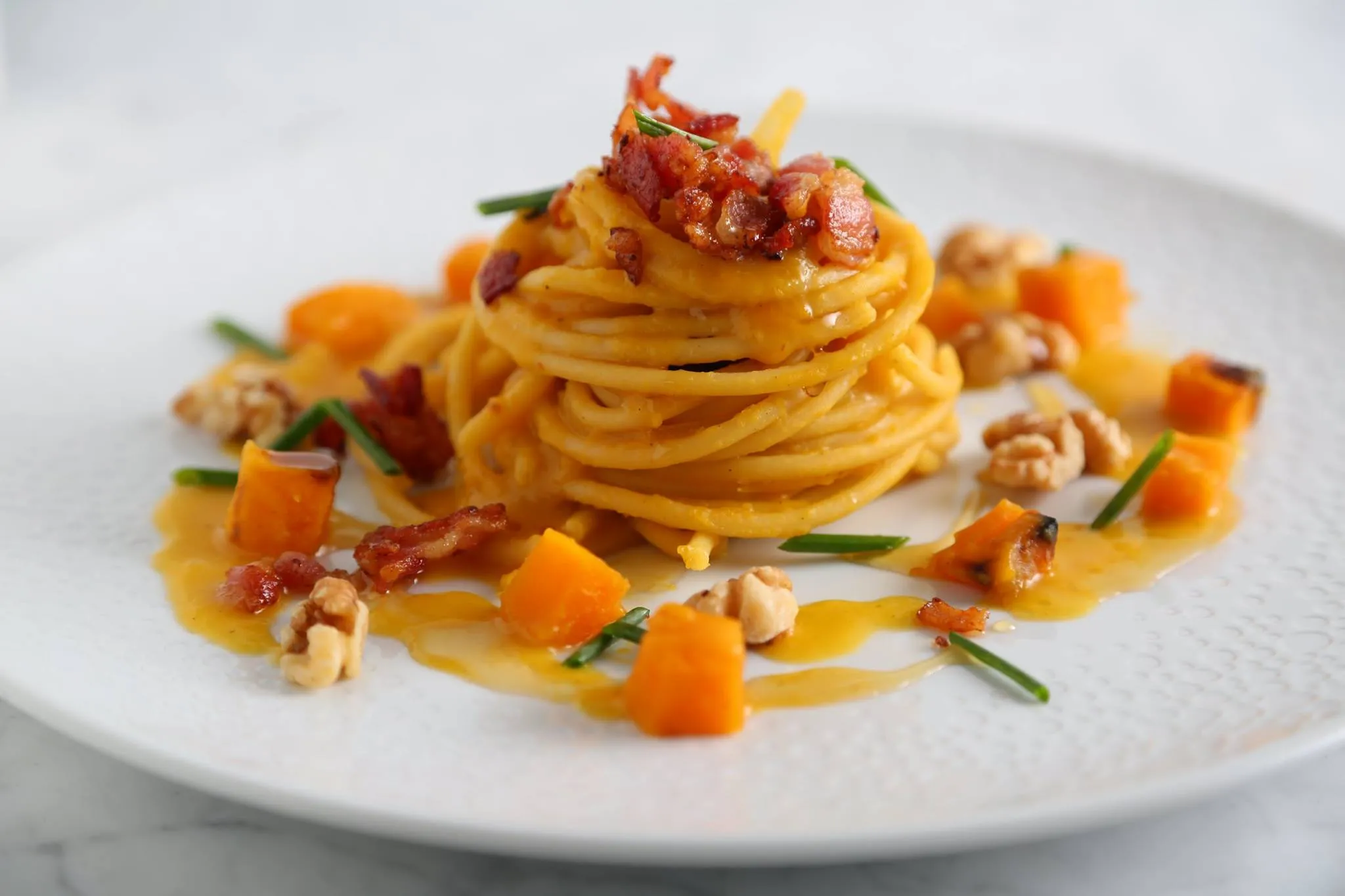 Pasta with Bacon and Walnuts