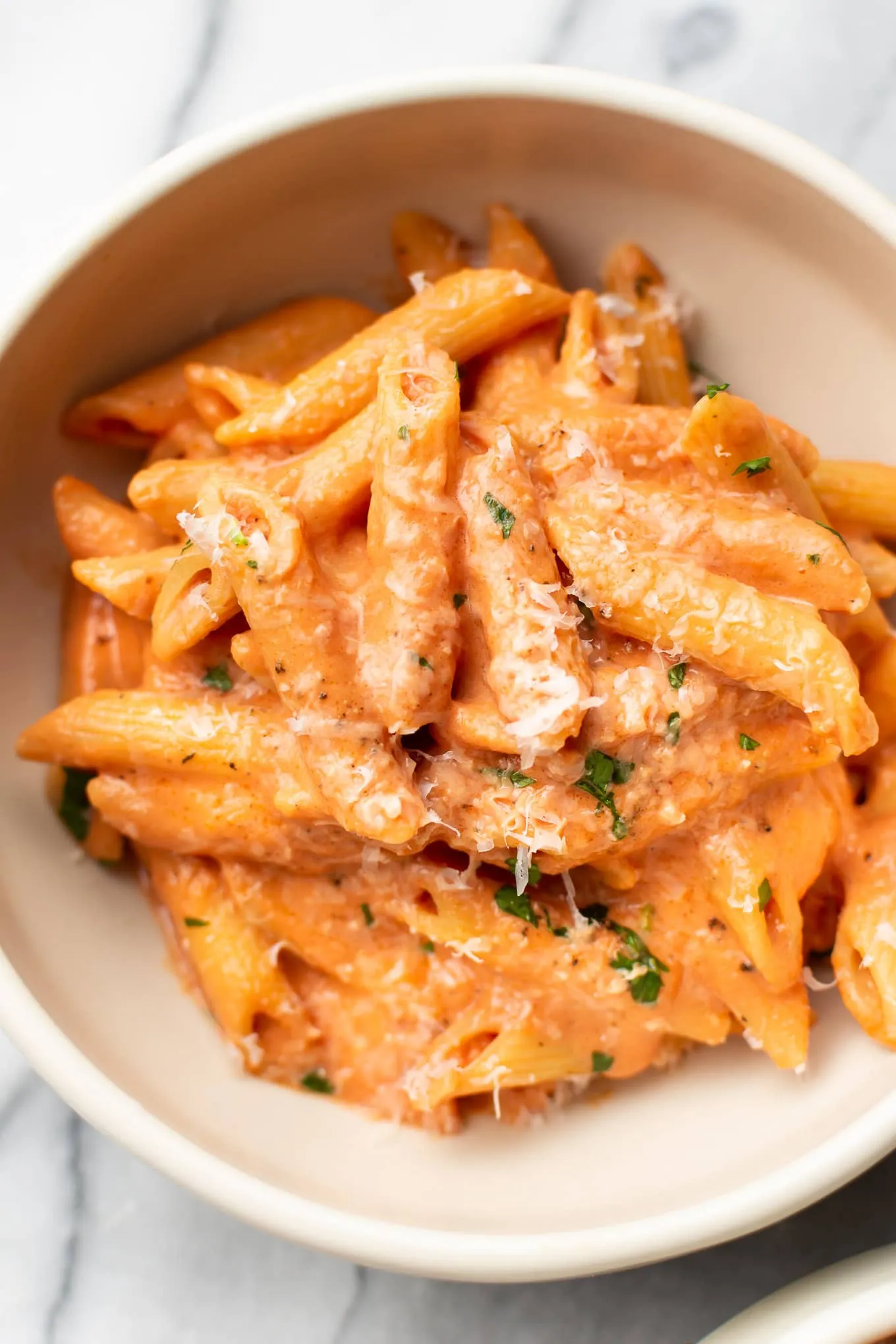 Pasta with Whipped Cream Tomato Sauce