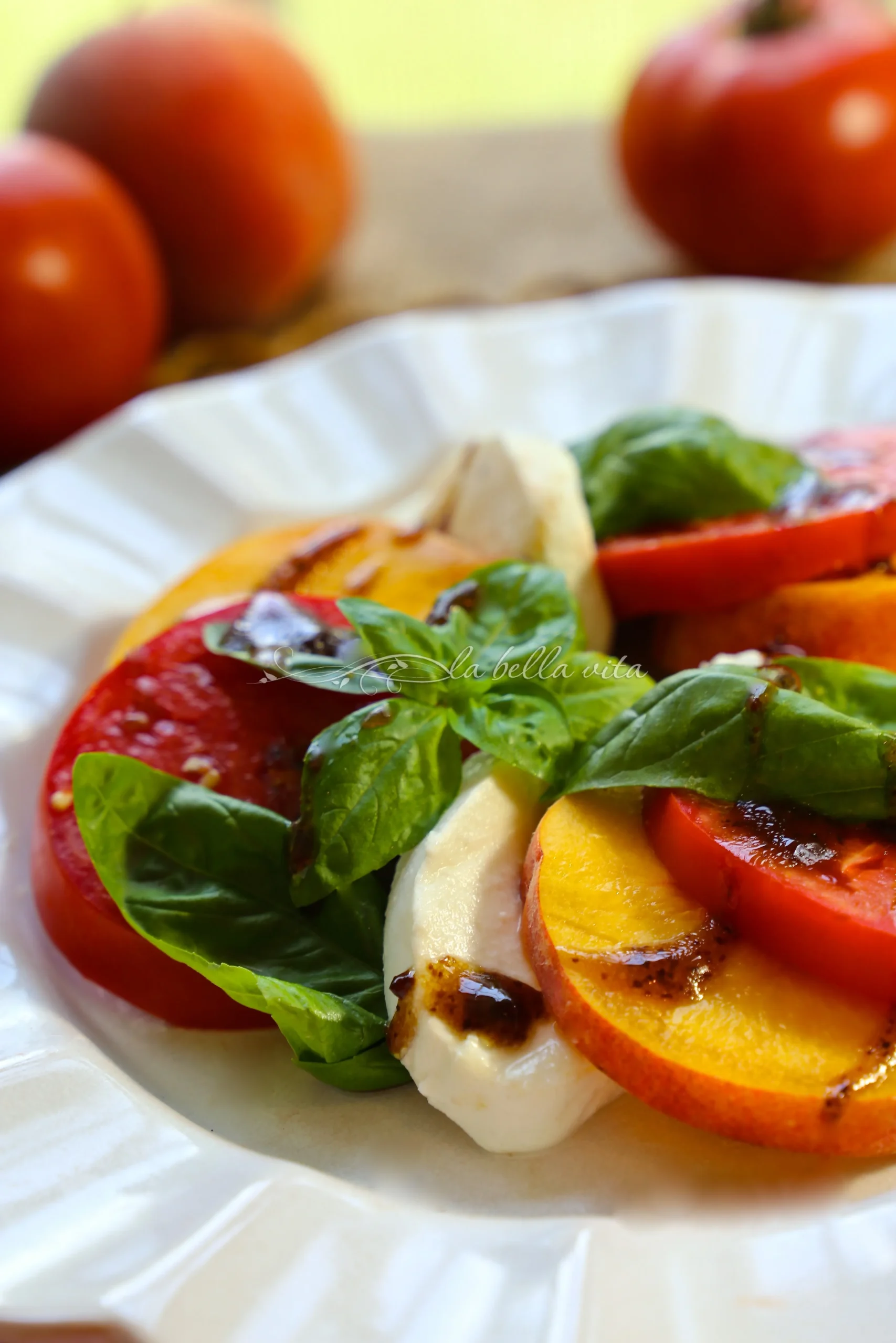 Peach Caprese with Herb Dressing