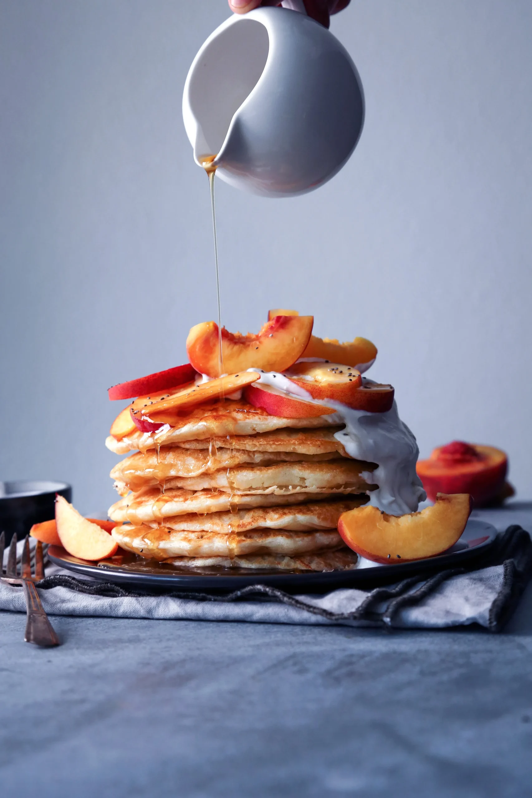 Peaches Cream Dairy Free Pancakes