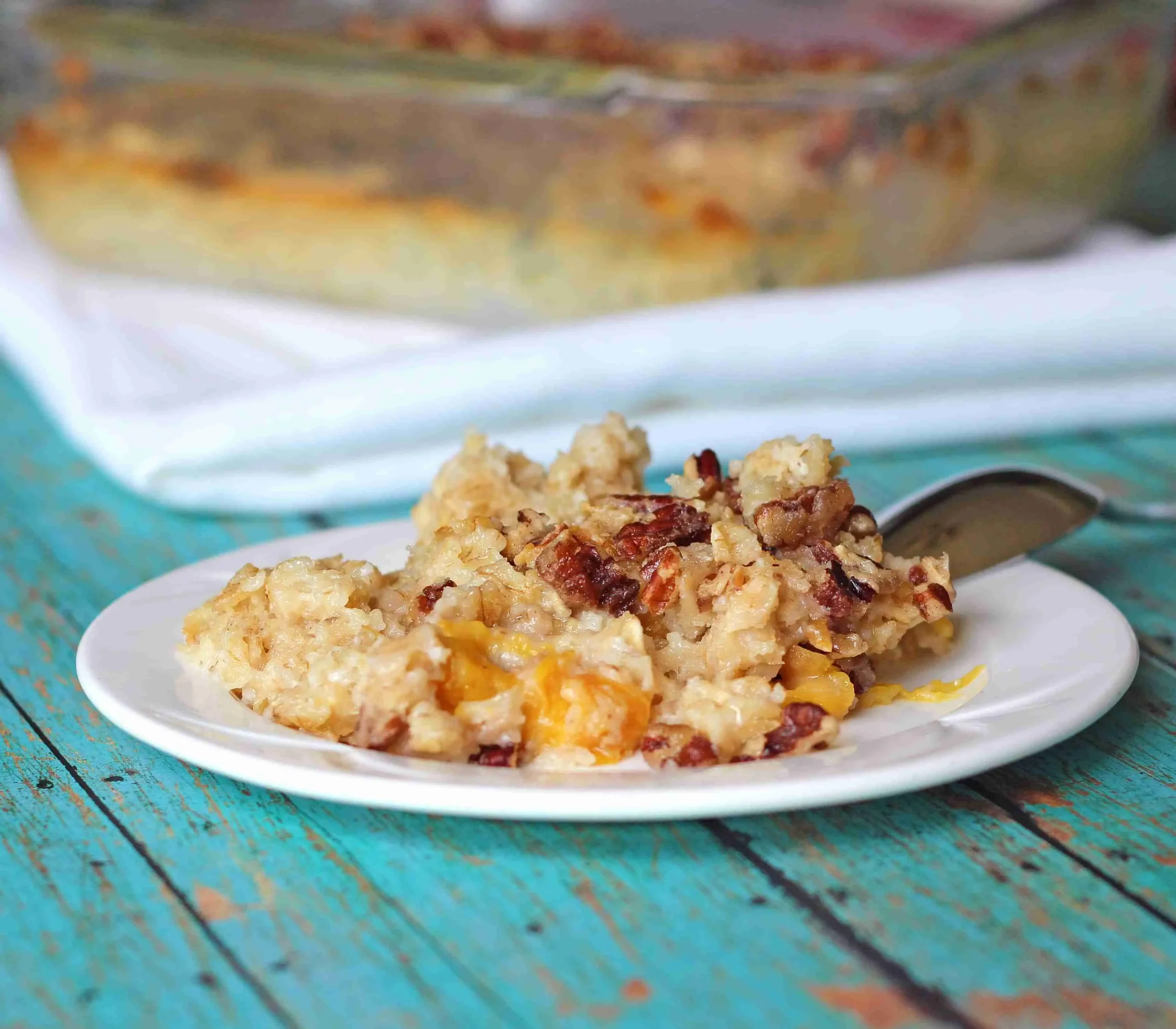 Peaches and Cream Oatmeal Bake
