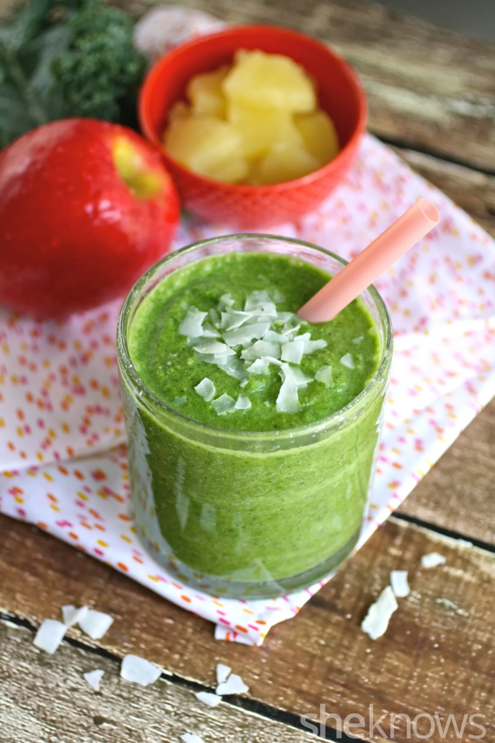 Peachy Coconut Kale Smoothie
