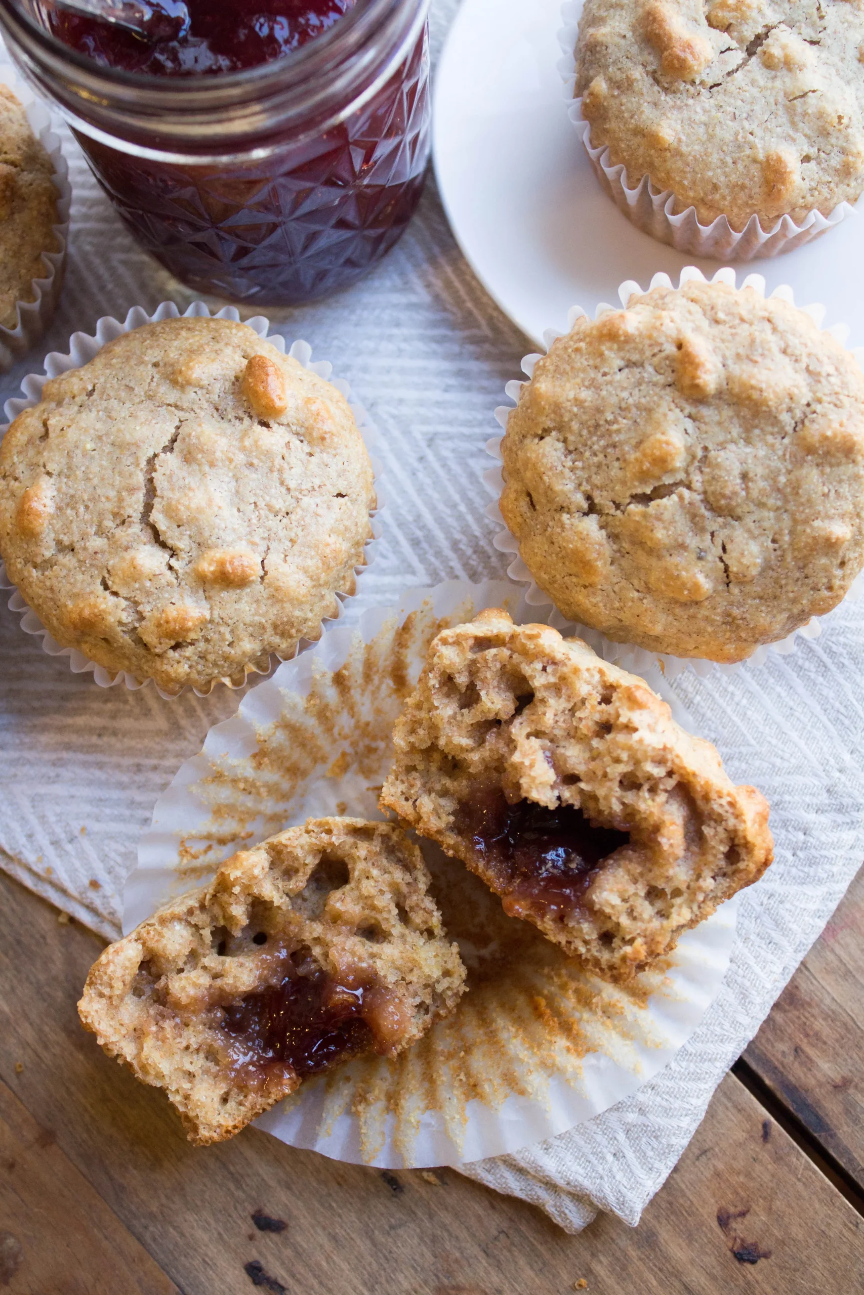 Peanut Butter Muffins with Jam