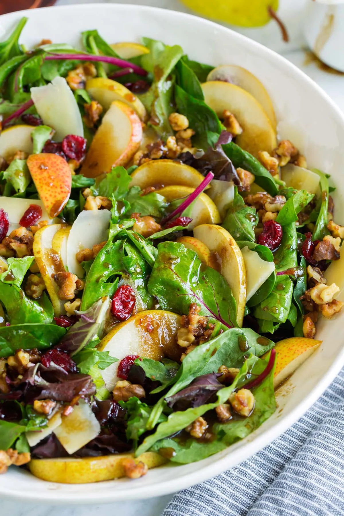 Pear and Walnut Salad with Dark Cherry Balsamic Vinaigrette