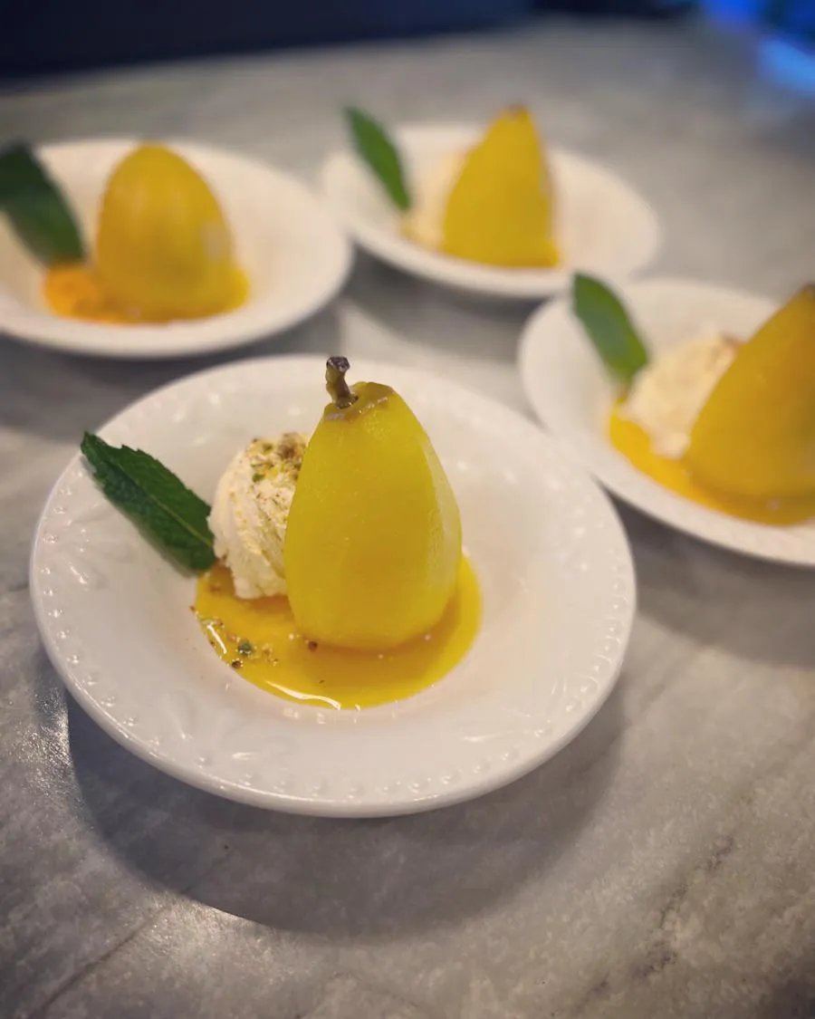 Pears in Honey and Saffron