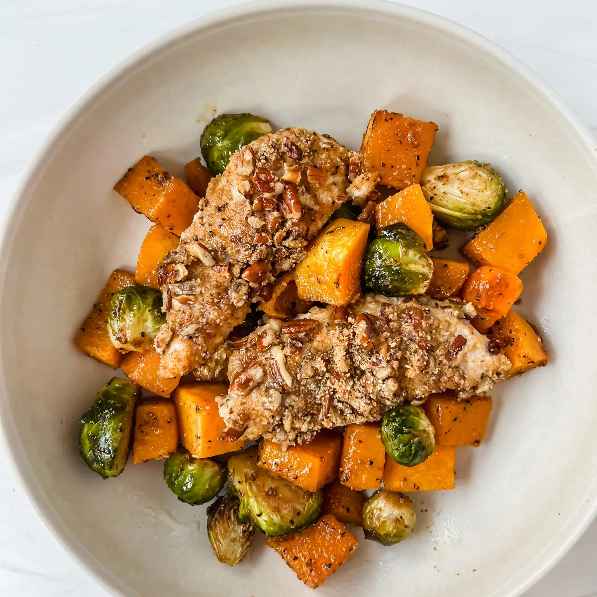 Pecan Chicken Sheet Pan Dinner