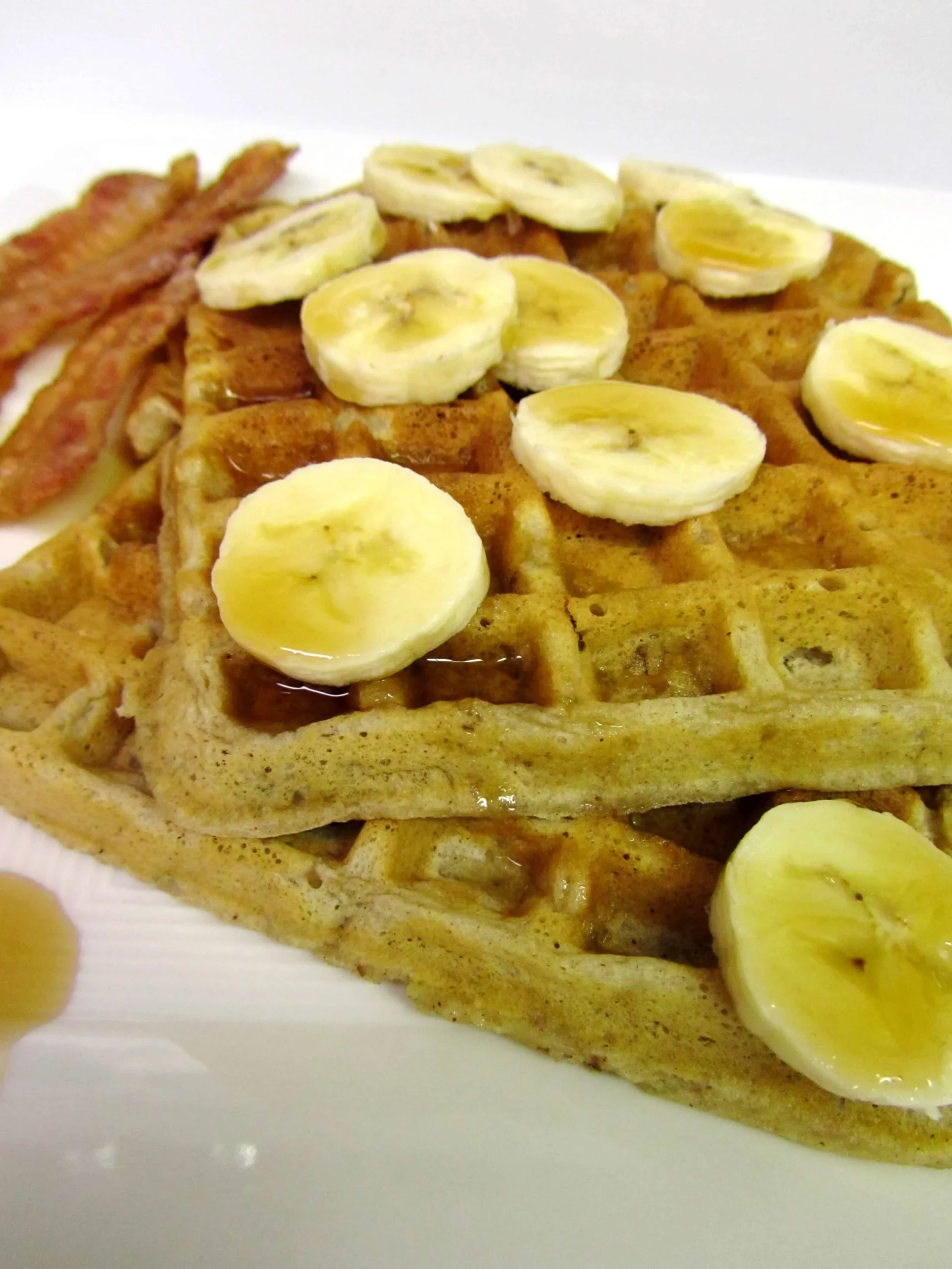 Pecan Waffles with Roasted Pecan and Banana Syrup