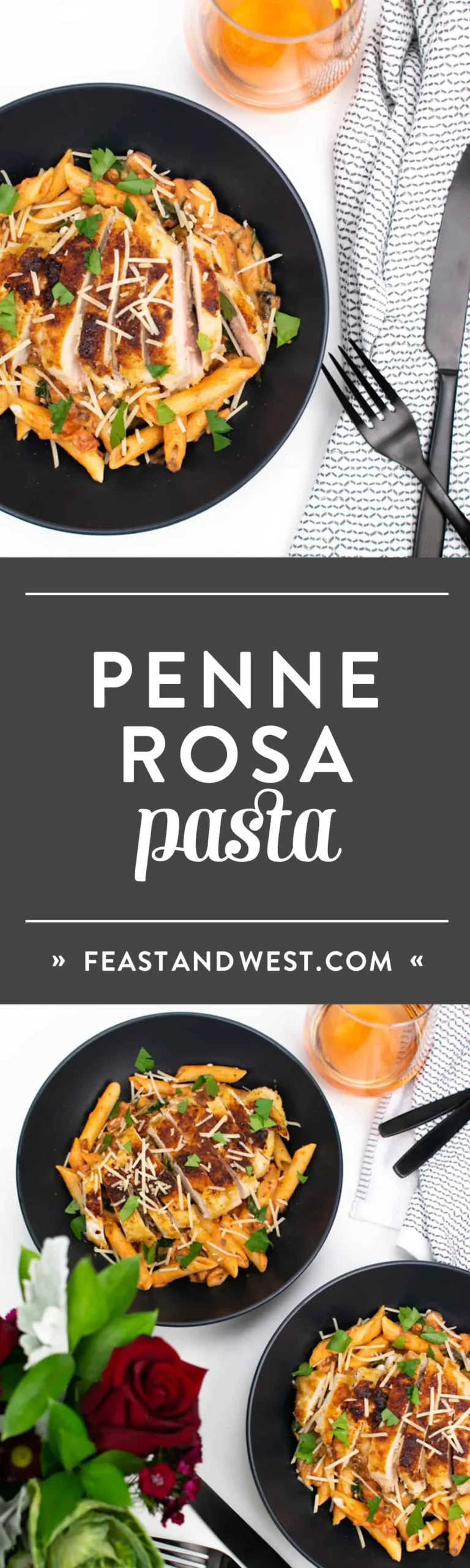 Penne Rosa with Parmesan Crusted Chicken